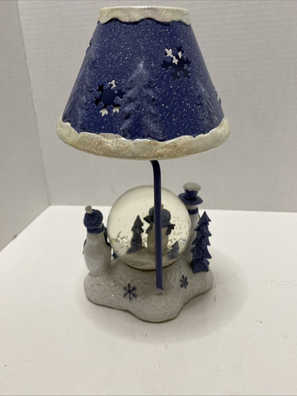 Snowman Snow globe 10” Tea light Candle Lamp