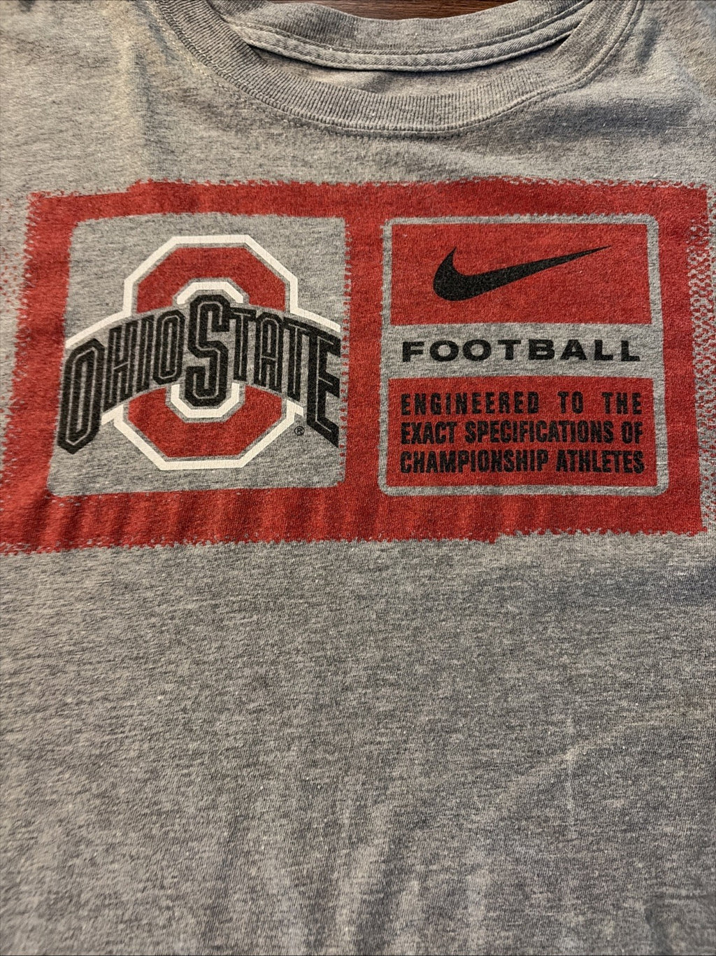 Nike Men’s 3XL Gray Short Sleeve T-Shirt Ohio State Buckeyes Football