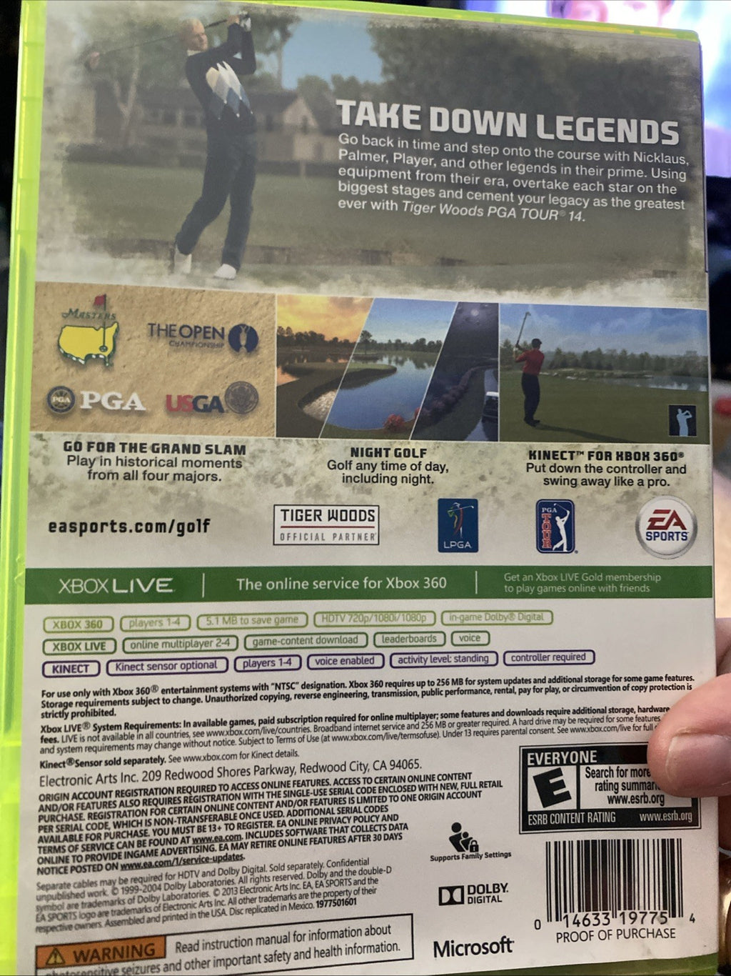 Tiger Woods PGA Tour 14 (Microsoft Xbox 360, 2013) Authentic Complete