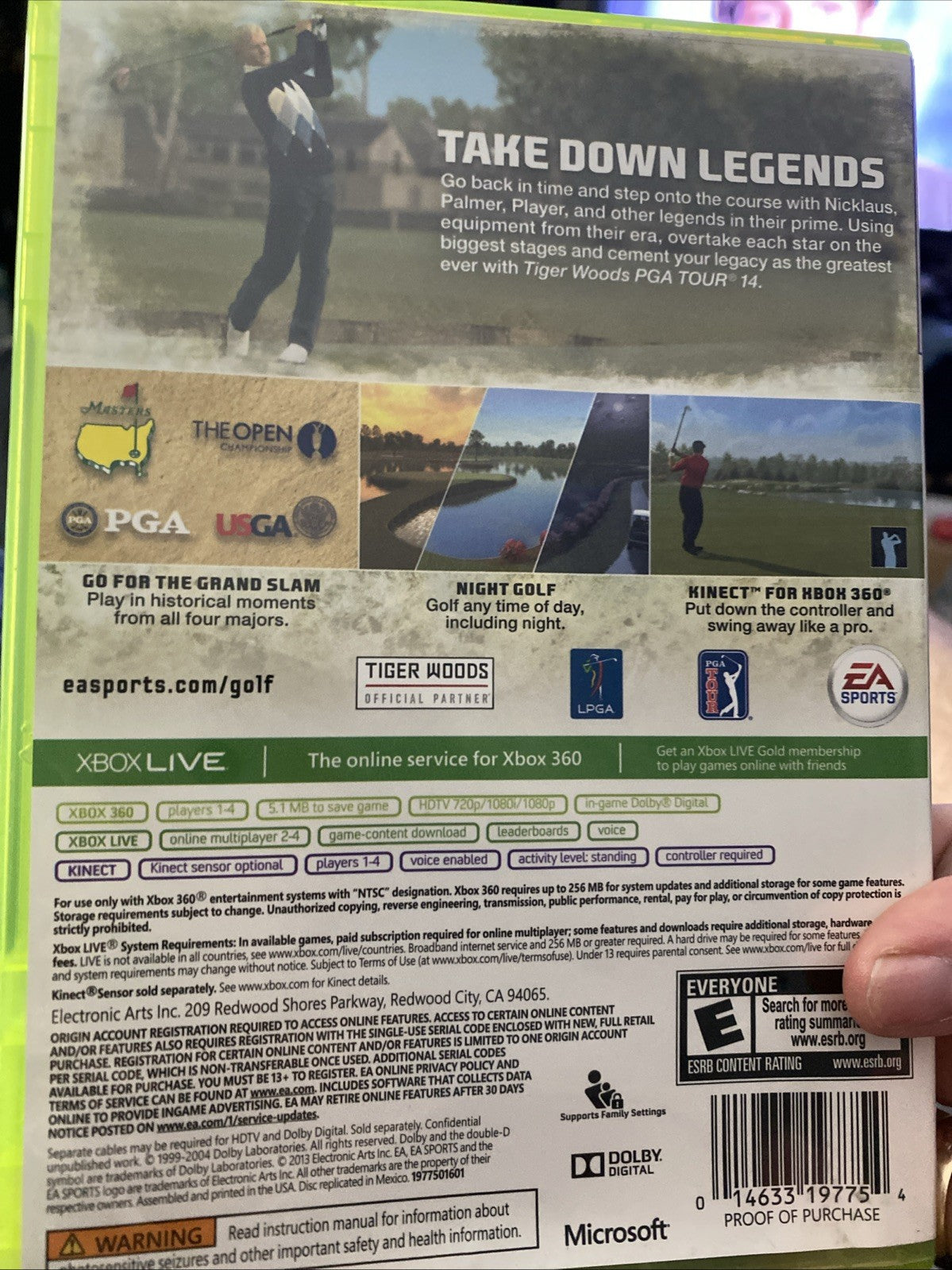 Tiger Woods PGA Tour 14 (Microsoft Xbox 360, 2013) Authentic Complete