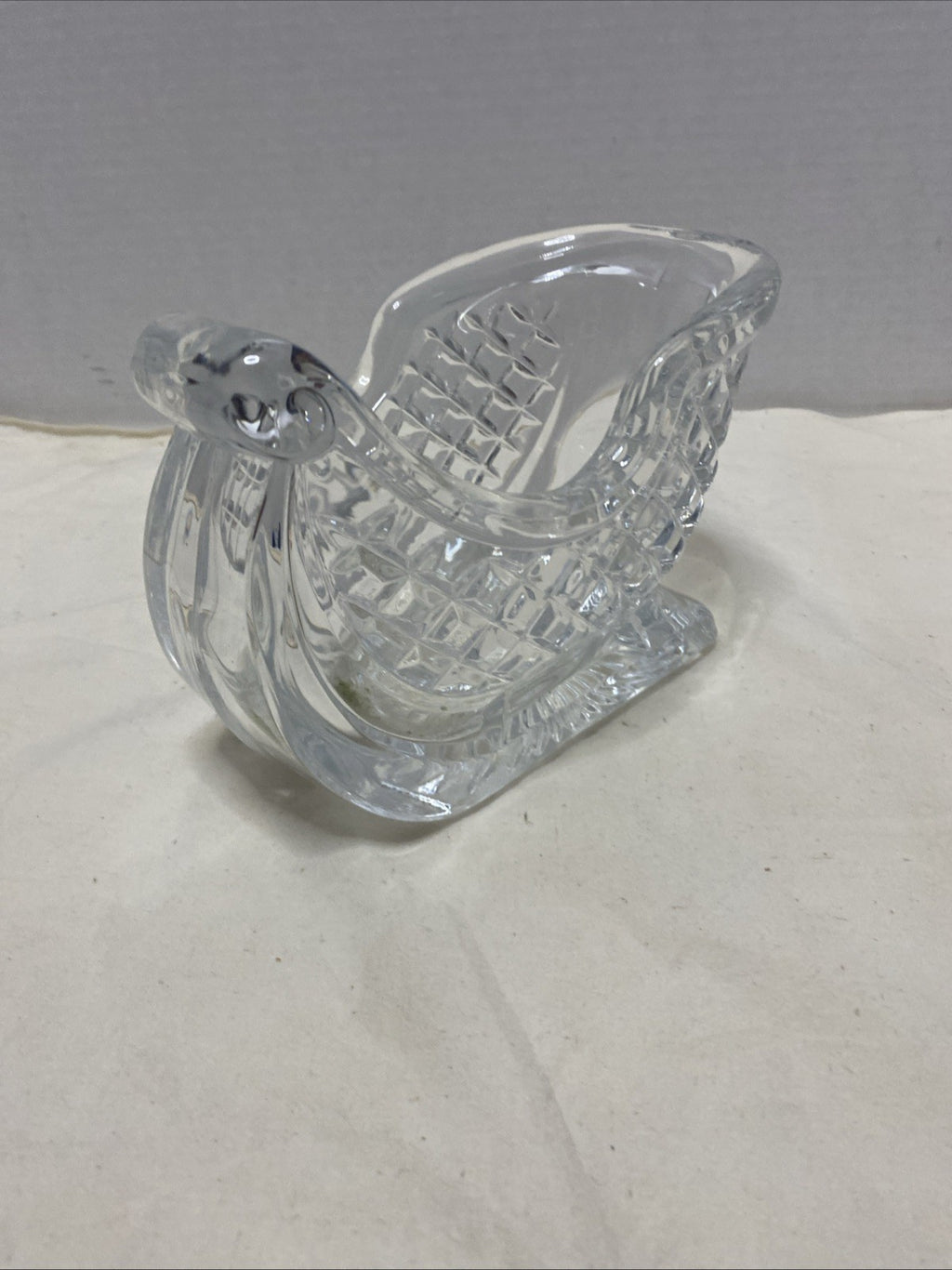 Vintage Crystal Glass Christmas Santa Sleigh/ Sled Candy Dish