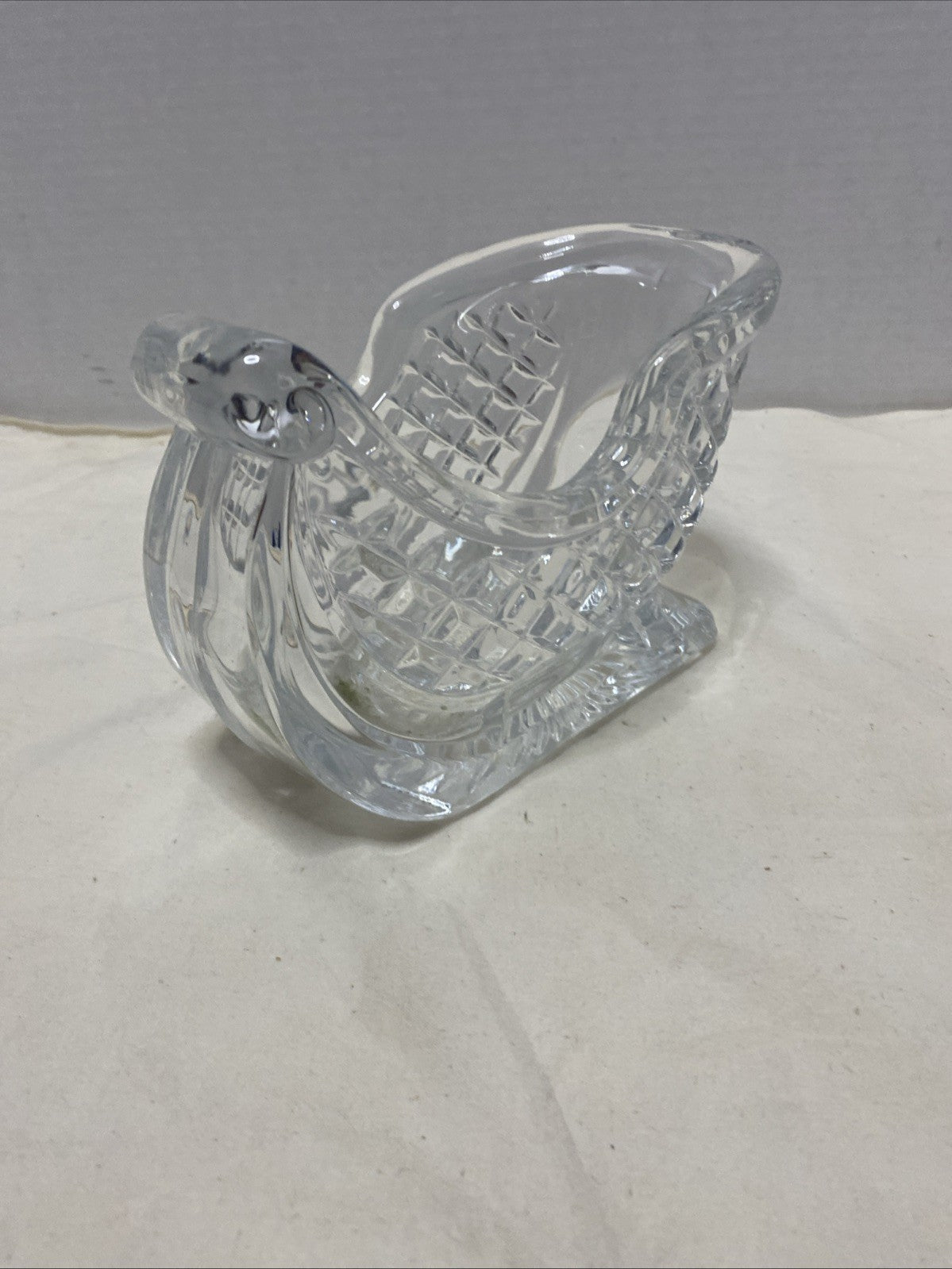 Vintage Crystal Glass Christmas Santa Sleigh/ Sled Candy Dish