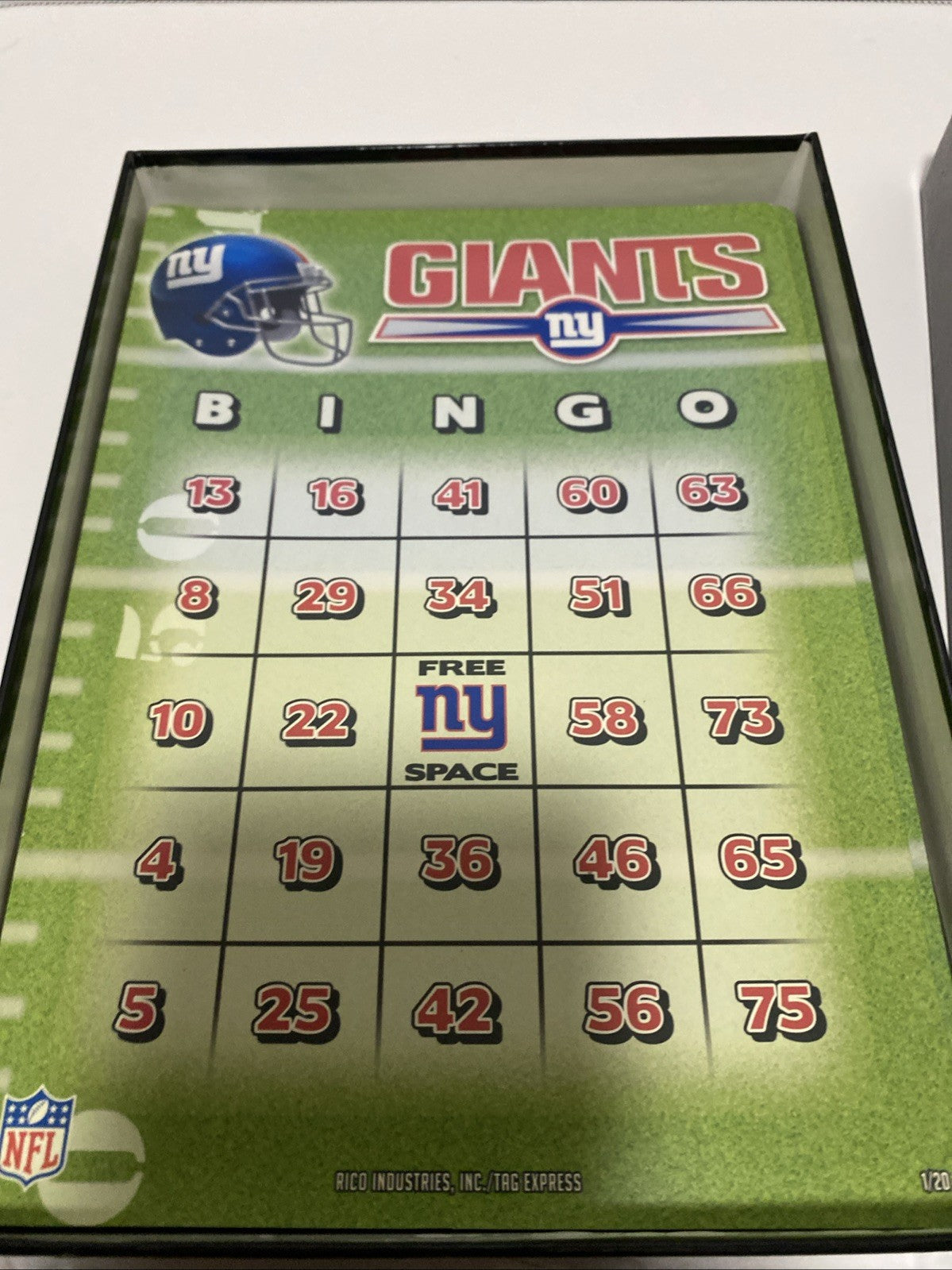 NEW NFL New York Giants Team Bingo Football Game
