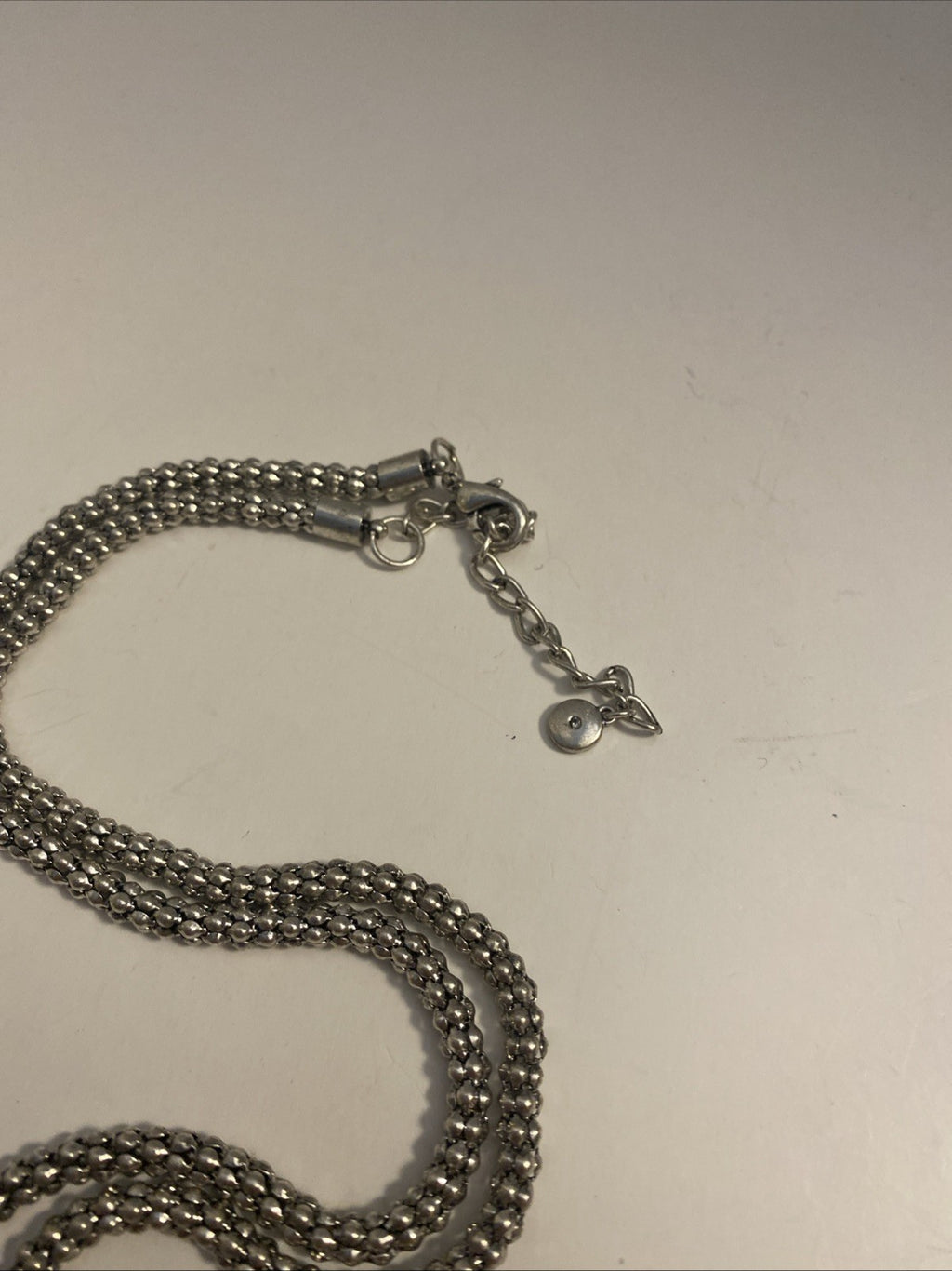 C1946 Clear Crystal Pendant Silver Tone Long Necklace