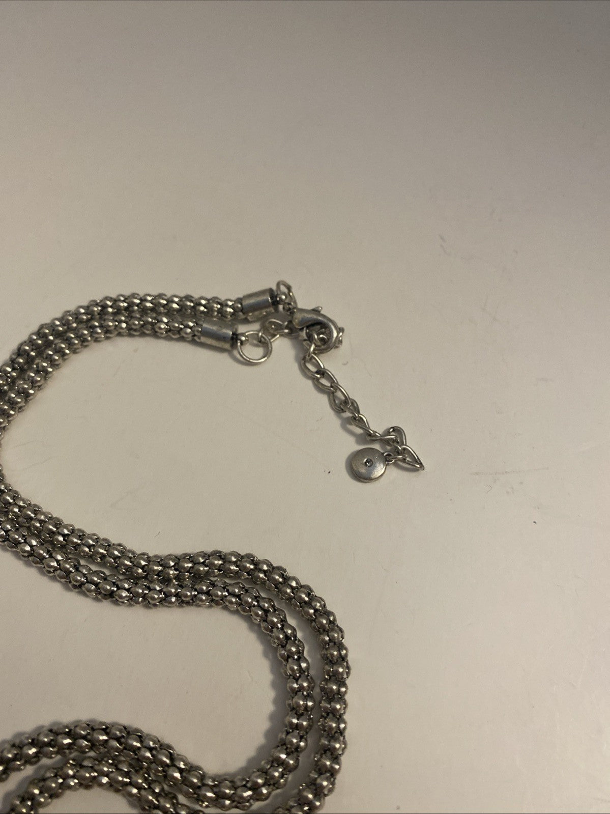C1946 Clear Crystal Pendant Silver Tone Long Necklace