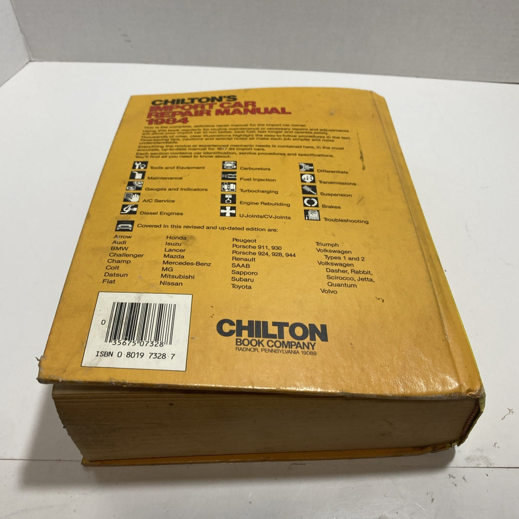 Chilton's Import Car Auto Repair Manual 1977 to 1984 automotive maintenance HC