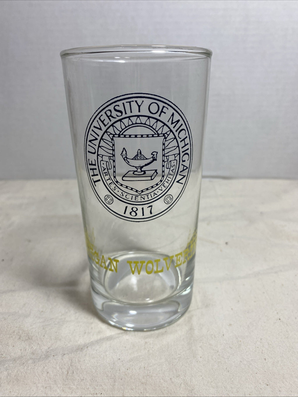 Michigan Wolverines Vintage 1960’s Big 10 Drinking Glass Tumbler Marathon Oil