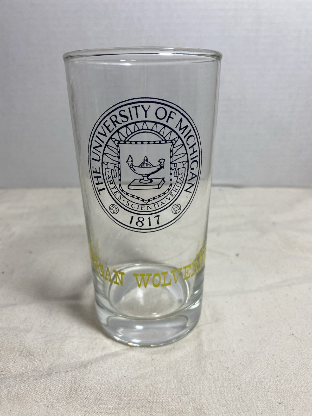 Michigan Wolverines Vintage 1960’s Big 10 Drinking Glass Tumbler Marathon Oil