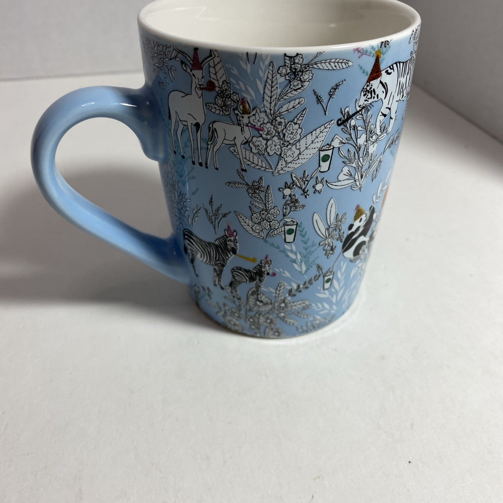 Starbucks 2020 Birthday Party Animals Ceramic Coffee Mug 10 oz Tiger Zebra Panda