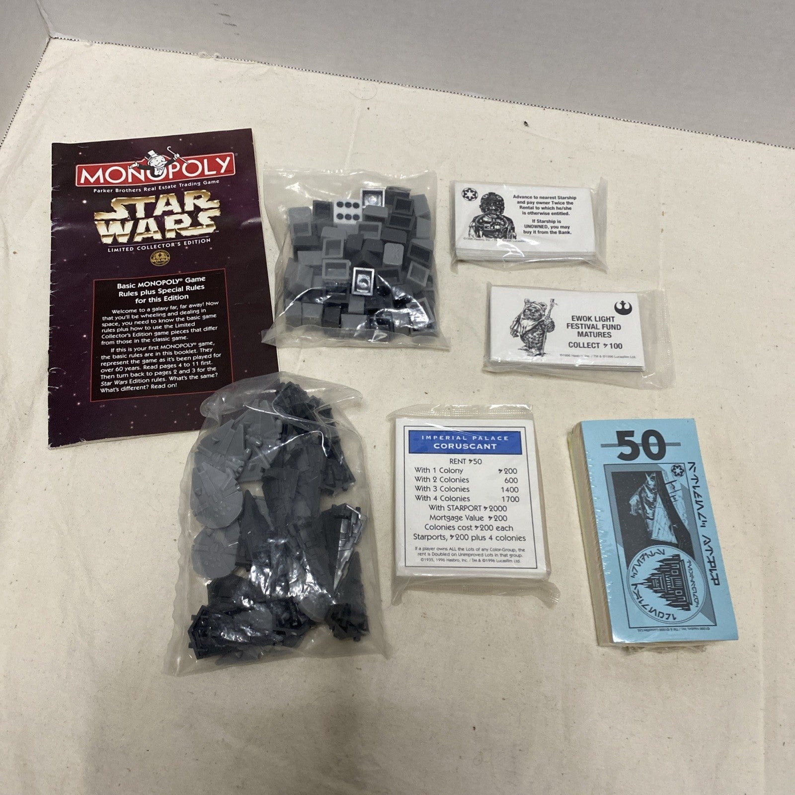Star Wars Monopoly, Unused, pieces still sealed in plastic!