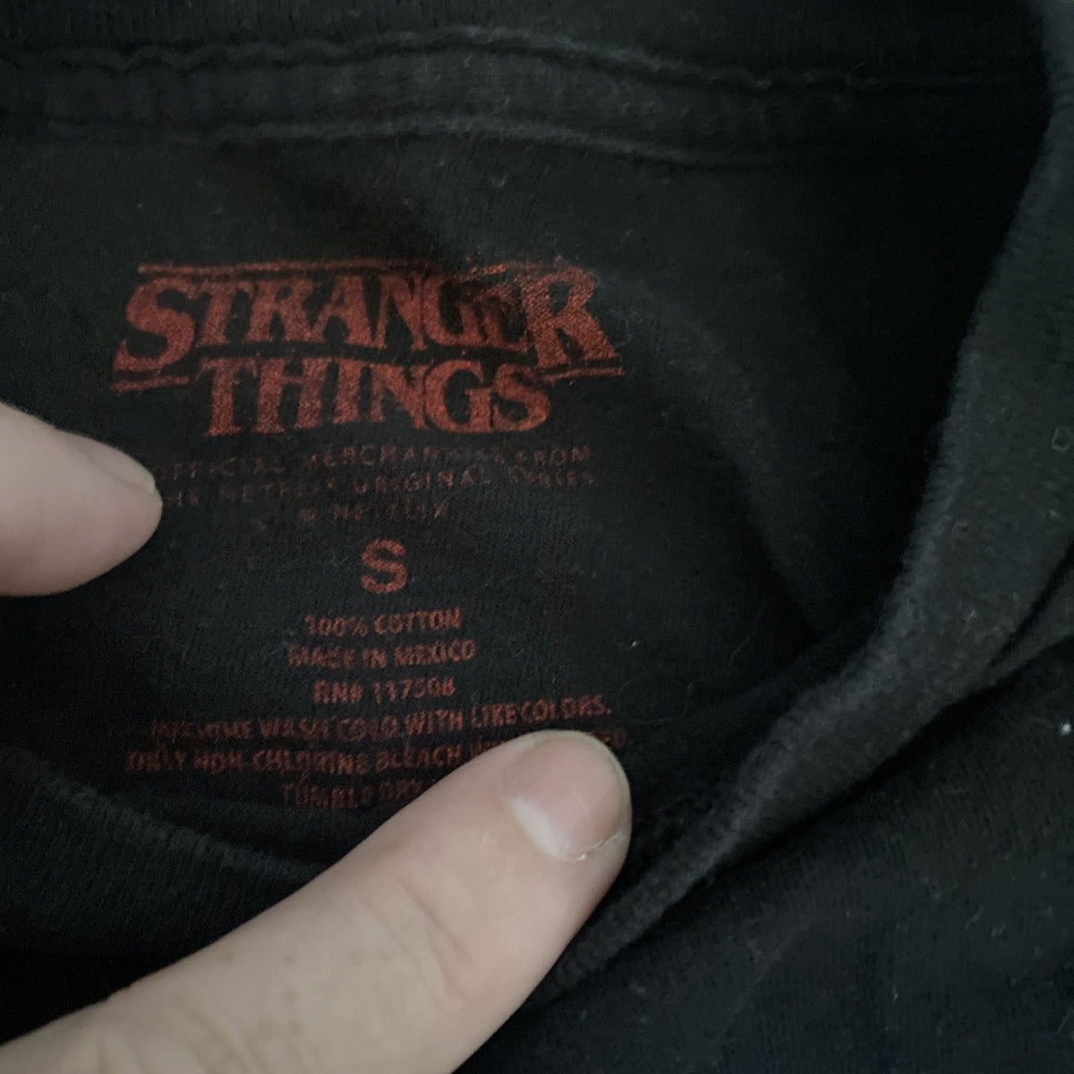 Stranger Things T-shirt S Black Red Adult Casual Netflix TV Show Tee Free Ship