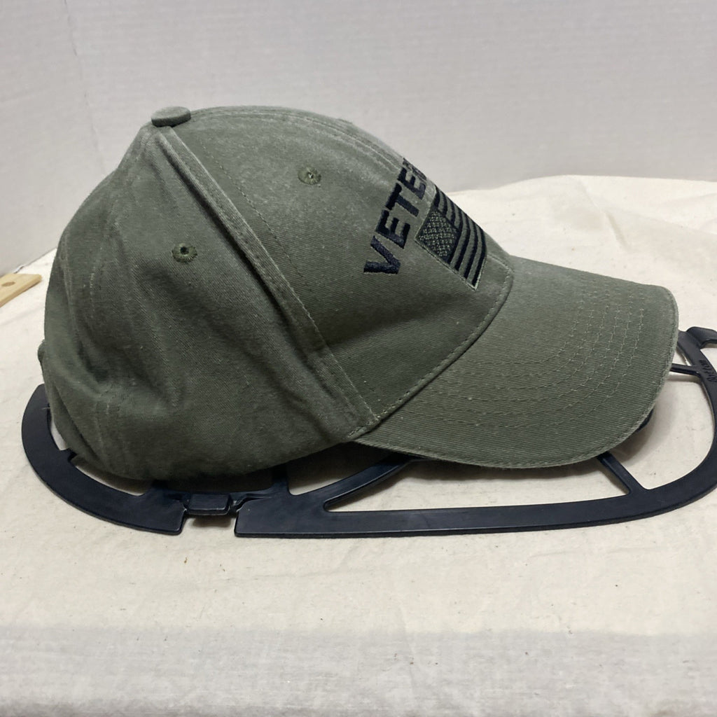 Military Veteran Vet Hat Cap Strap Back Green American Flag Army Mens