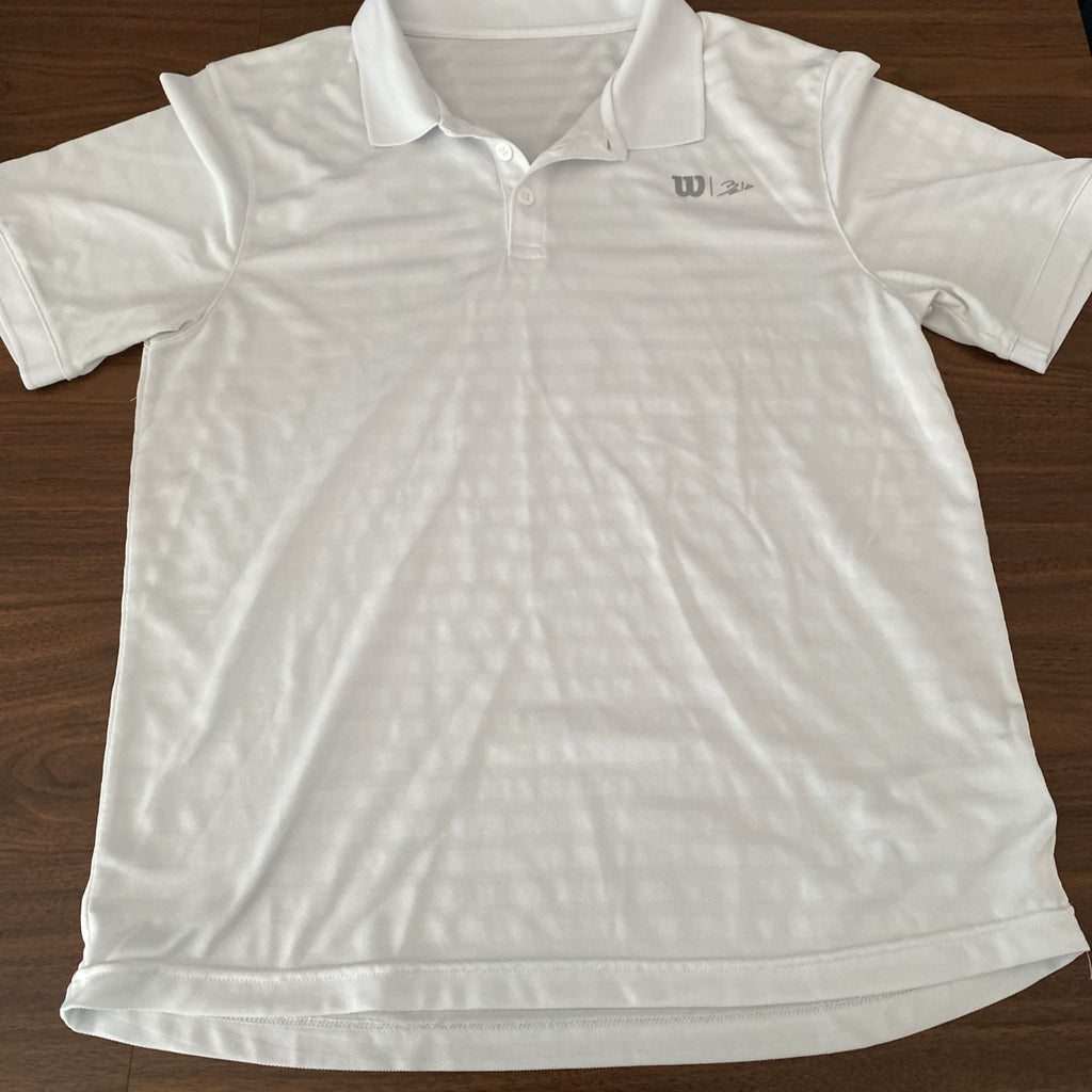 Wilson Bela men’s medium golf shirt white short sleeves Free Ship