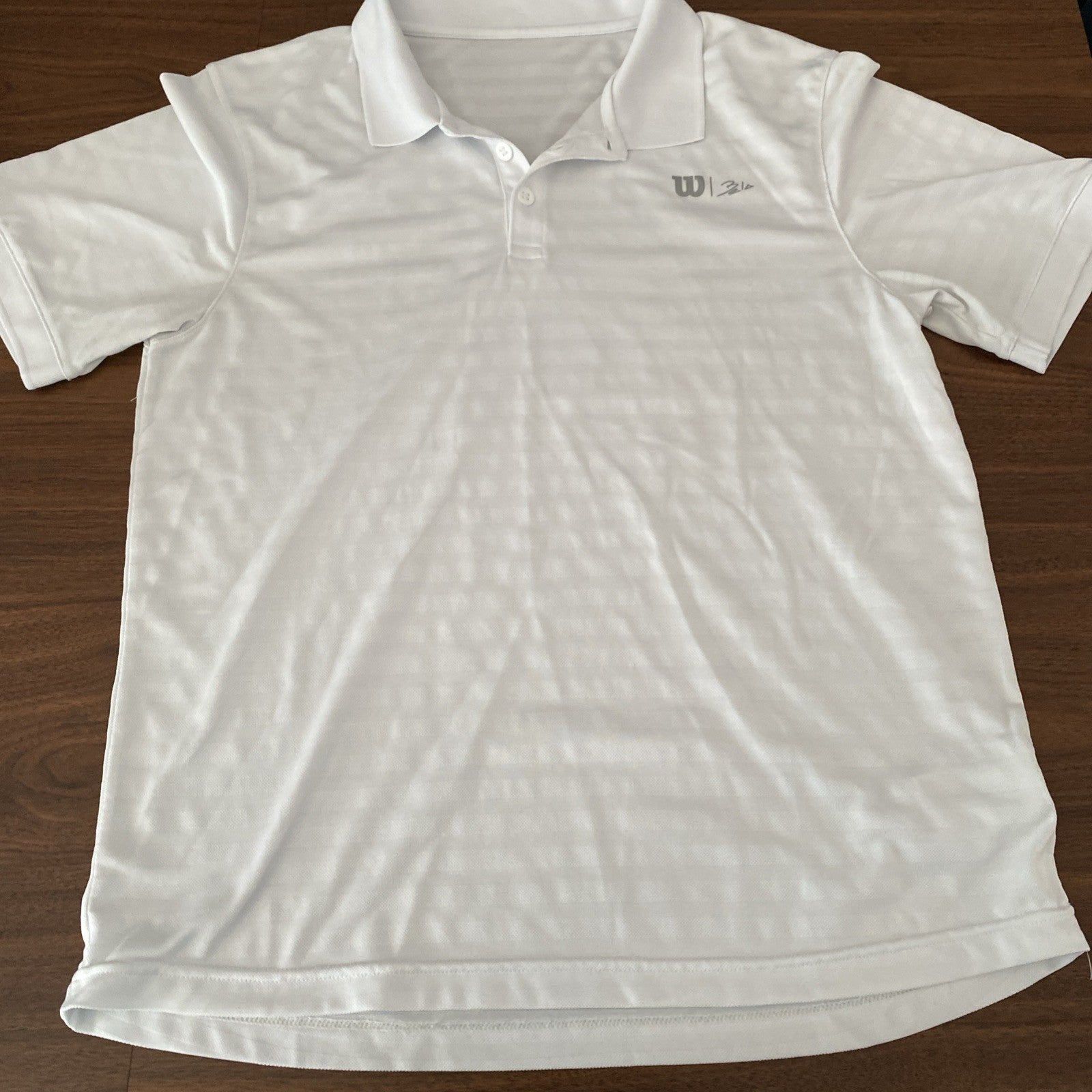 Wilson Bela men’s medium golf shirt white short sleeves Free Ship
