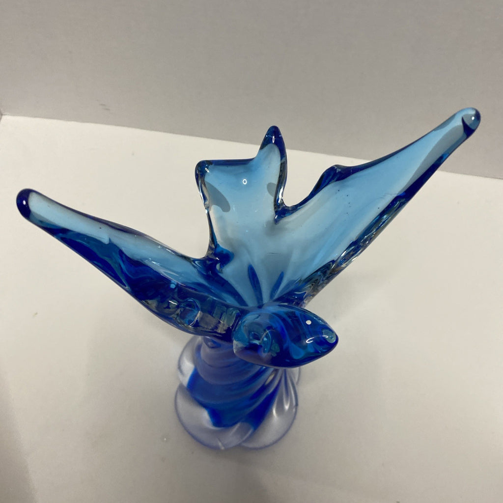 Blue  Swirl  Glass  Vase
