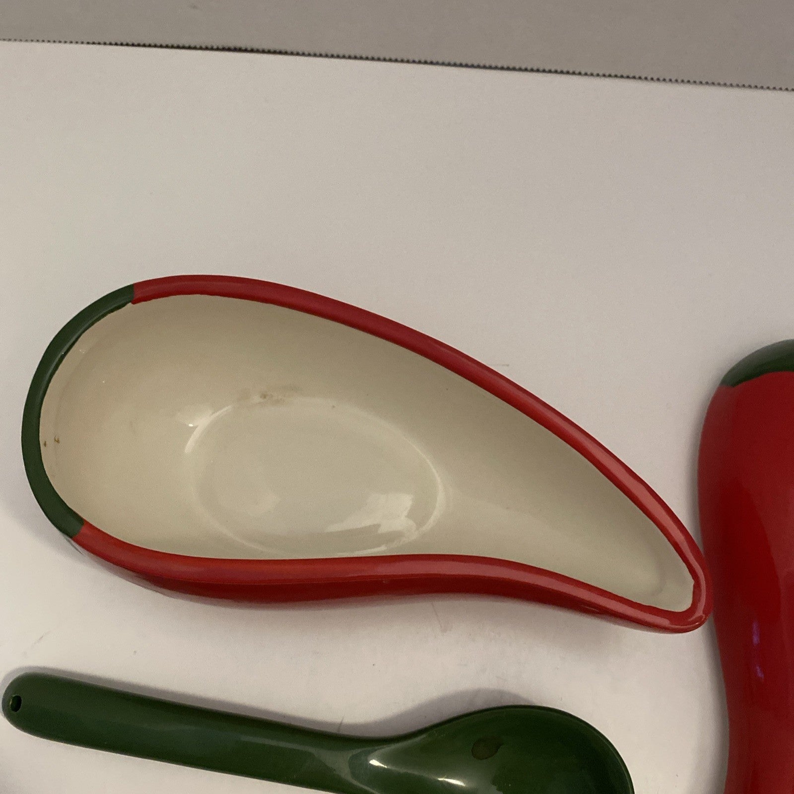 3-Piece Ceramic Red Chili Salsa Bowl  With Lid And Spoon