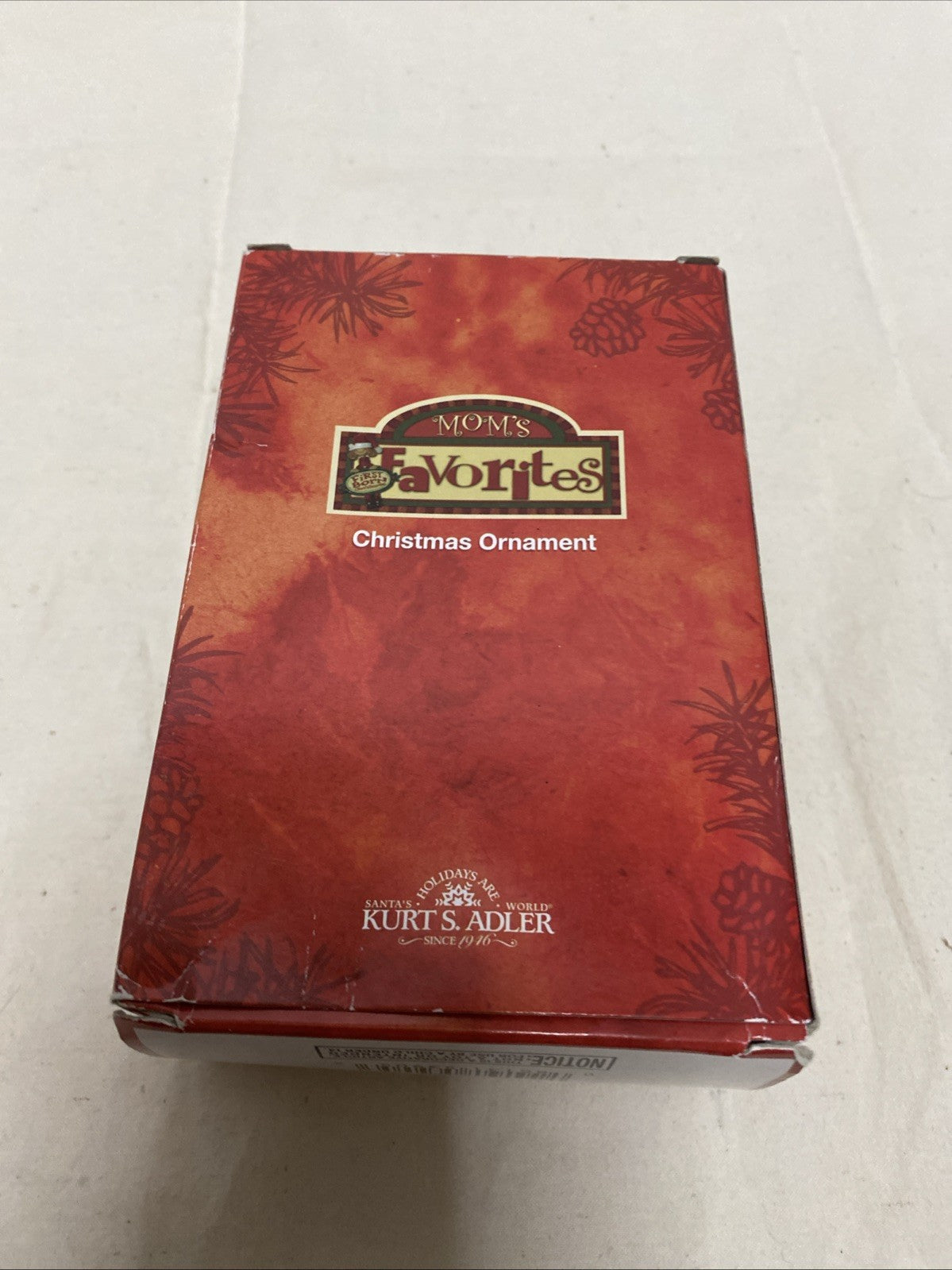 Kurt Adler Mom's Favorite Christmas Tree Ornament First Born Box Box NEW