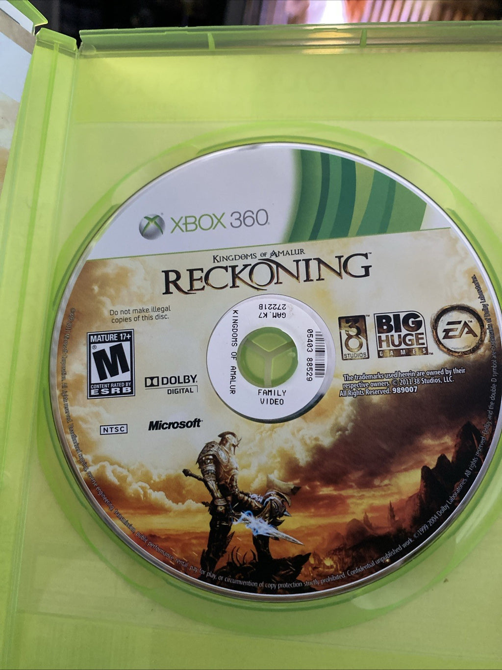 Kingdoms of Amalur: Reckoning (Microsoft Xbox 360, 2012)