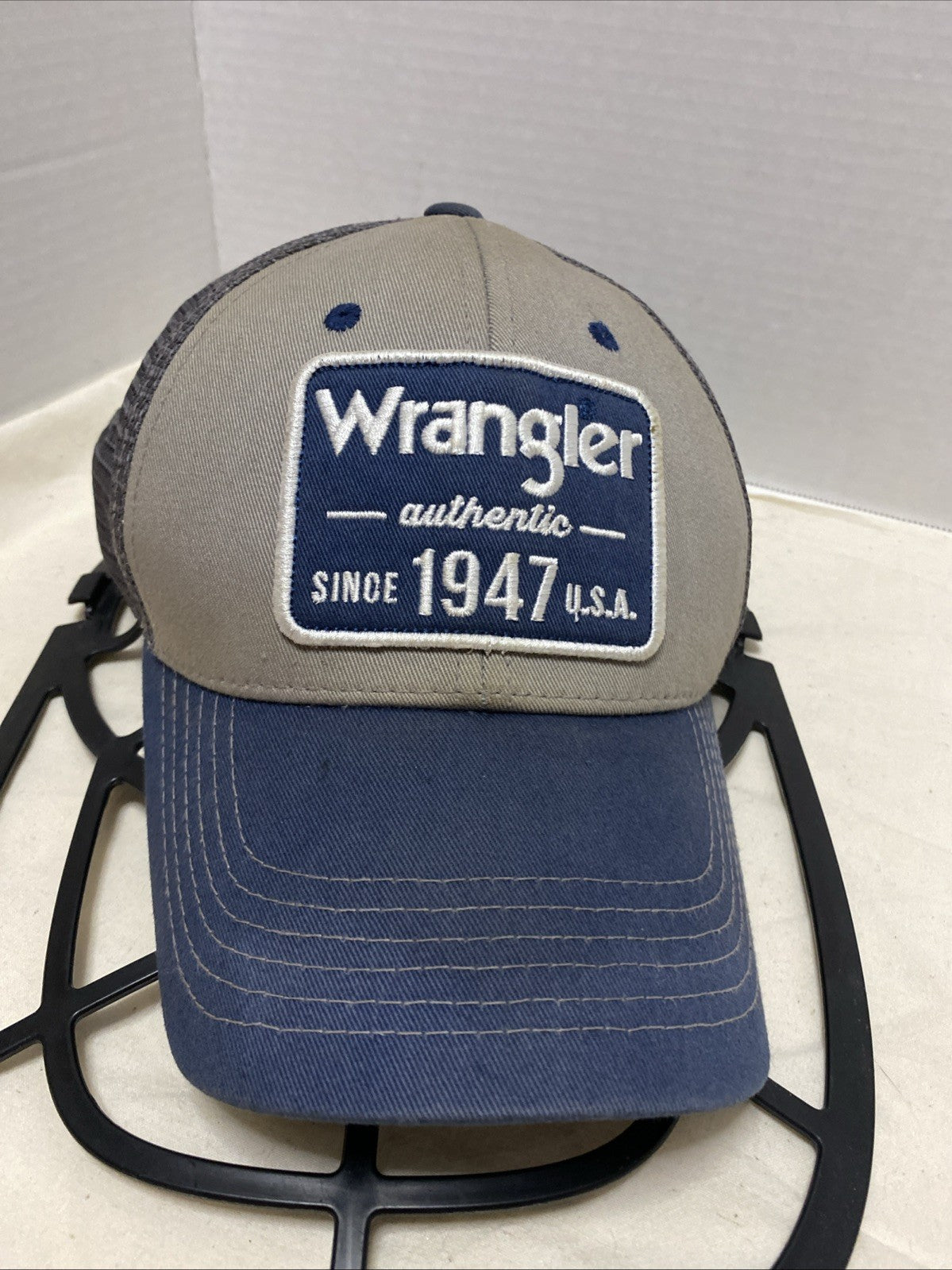 Wrangler Est. 1947 - USA Mesh Back, Snapback Hat Cap, American Flag Patch
