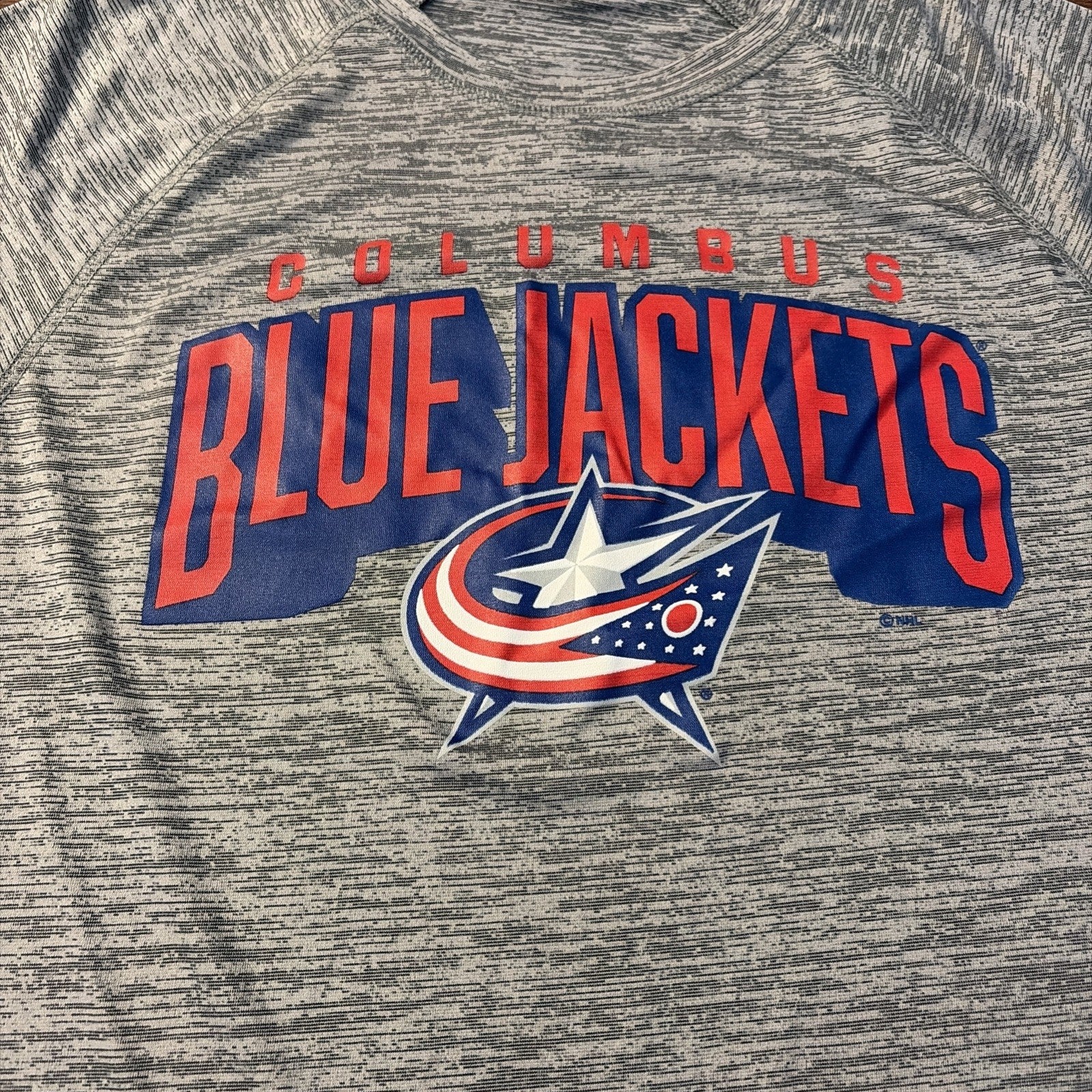 Nhl Columbus Blue Jackets Men’s Medium Sweat Wicking Gray Short Sleeve Shirt
