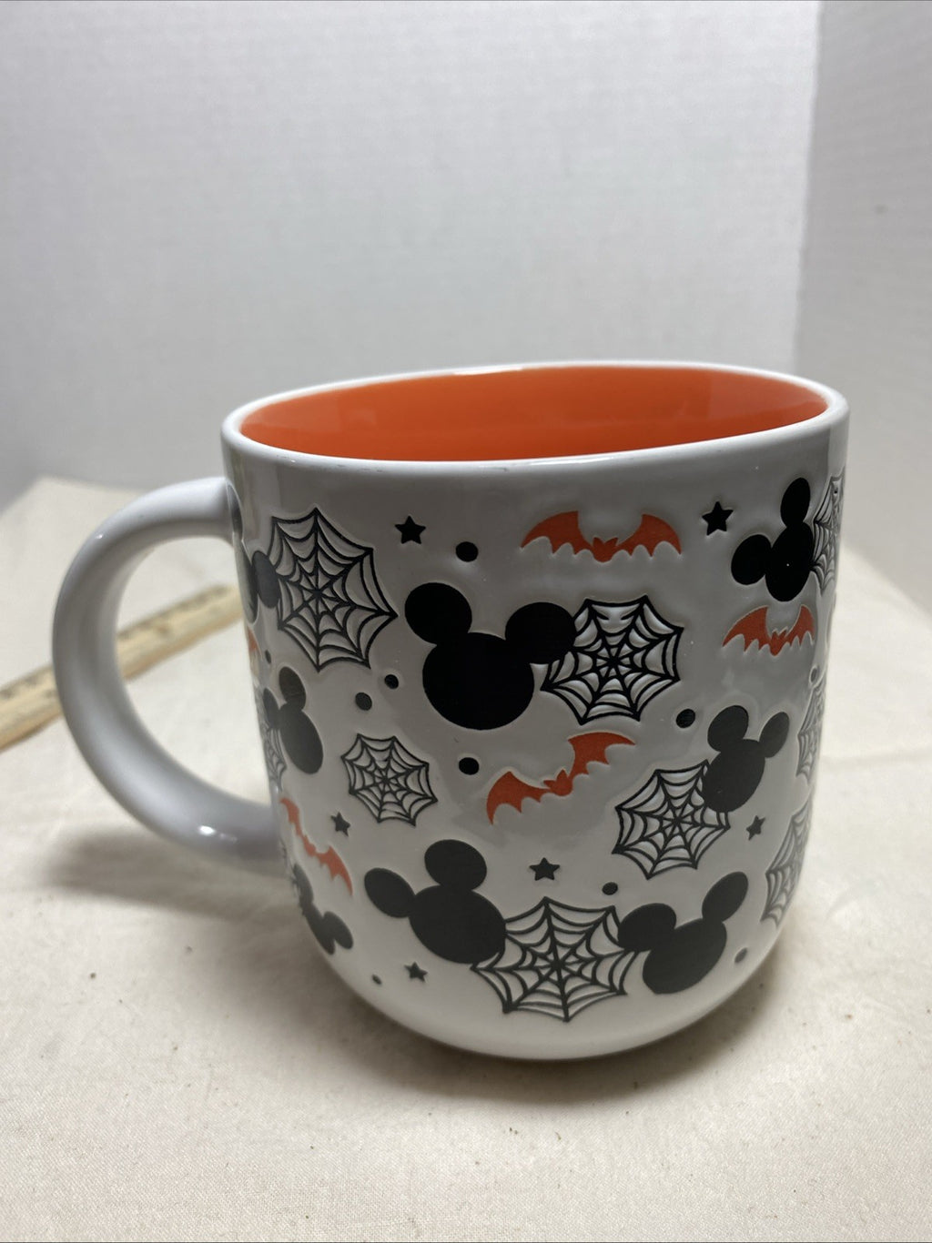 Mickey Mouse Ears With Bats & Spiderweb Halloween Coffee Mug Disney