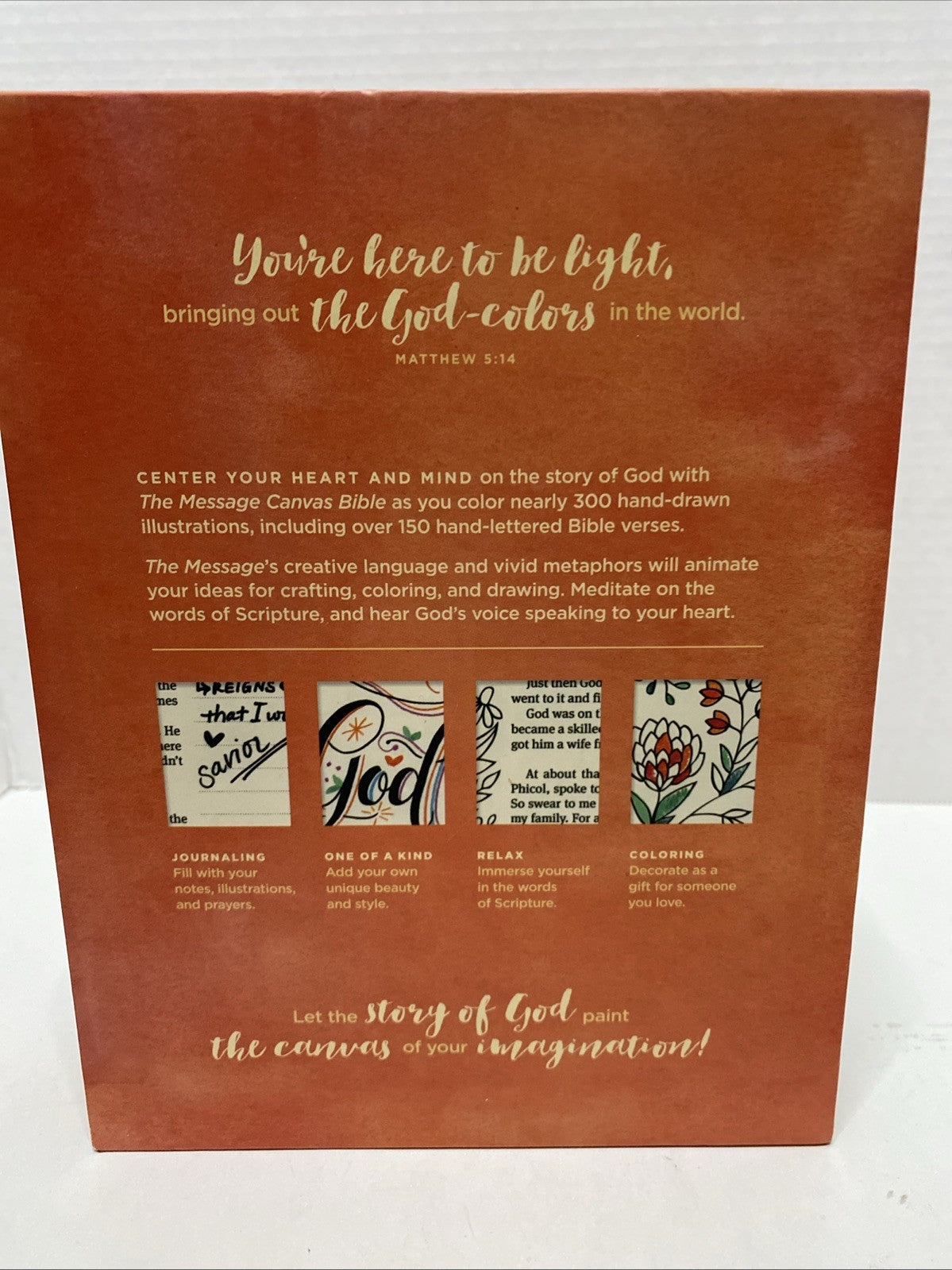 The Message Canvas Bible (Canvas-Look, Gold Leaf): Coloring and Journaling the,
