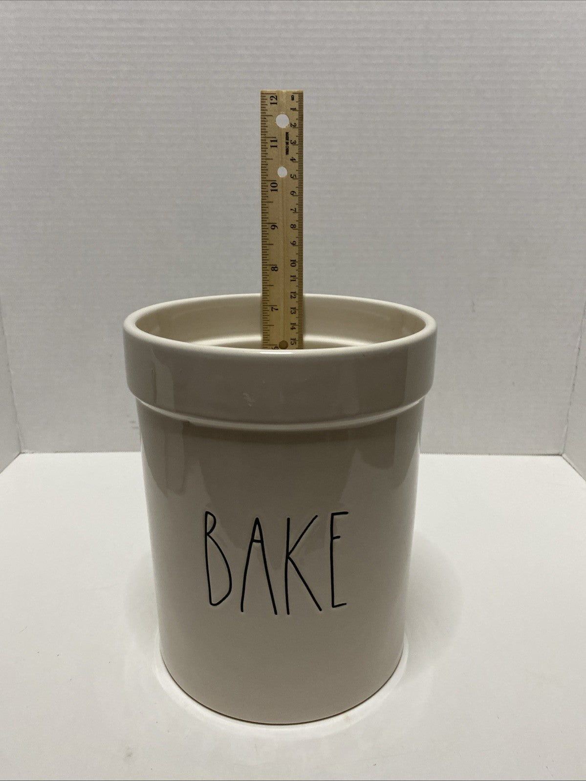 Rae Dunn Large BAKE utensil holder/canister -no lid -farmhouse kitchen decor