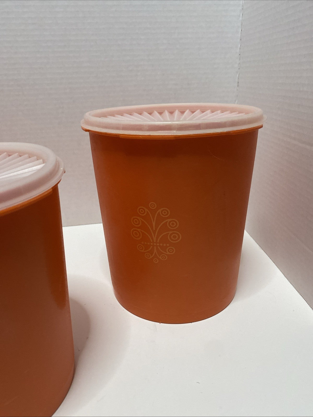 3 Vintage Tupperware Orange Nesting Servalier Canister Set 1970s with Lids Retro