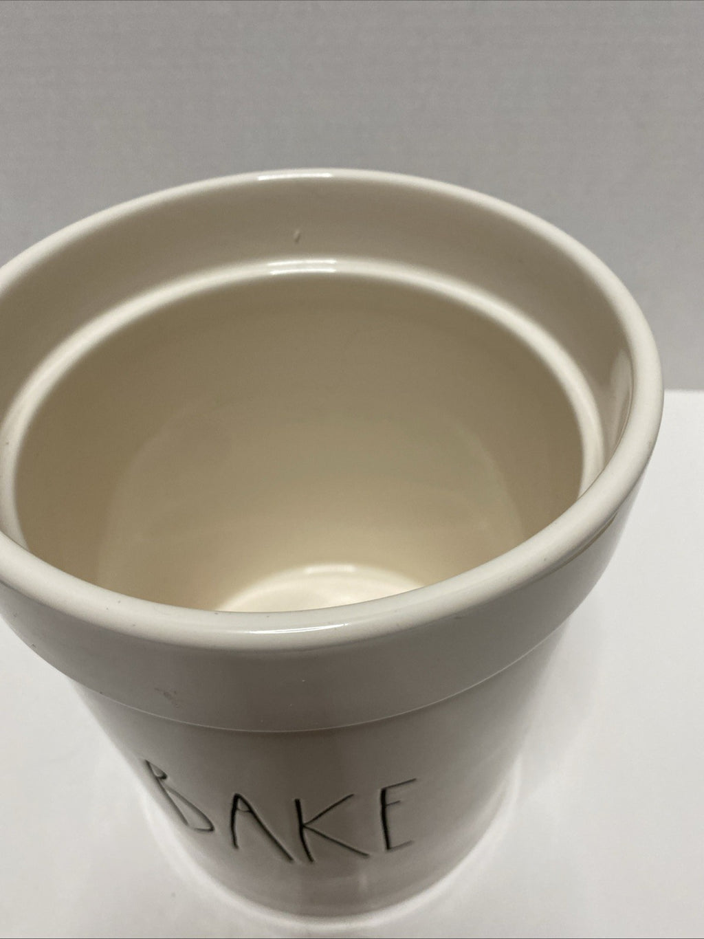 Rae Dunn Large BAKE utensil holder/canister -no lid -farmhouse kitchen decor