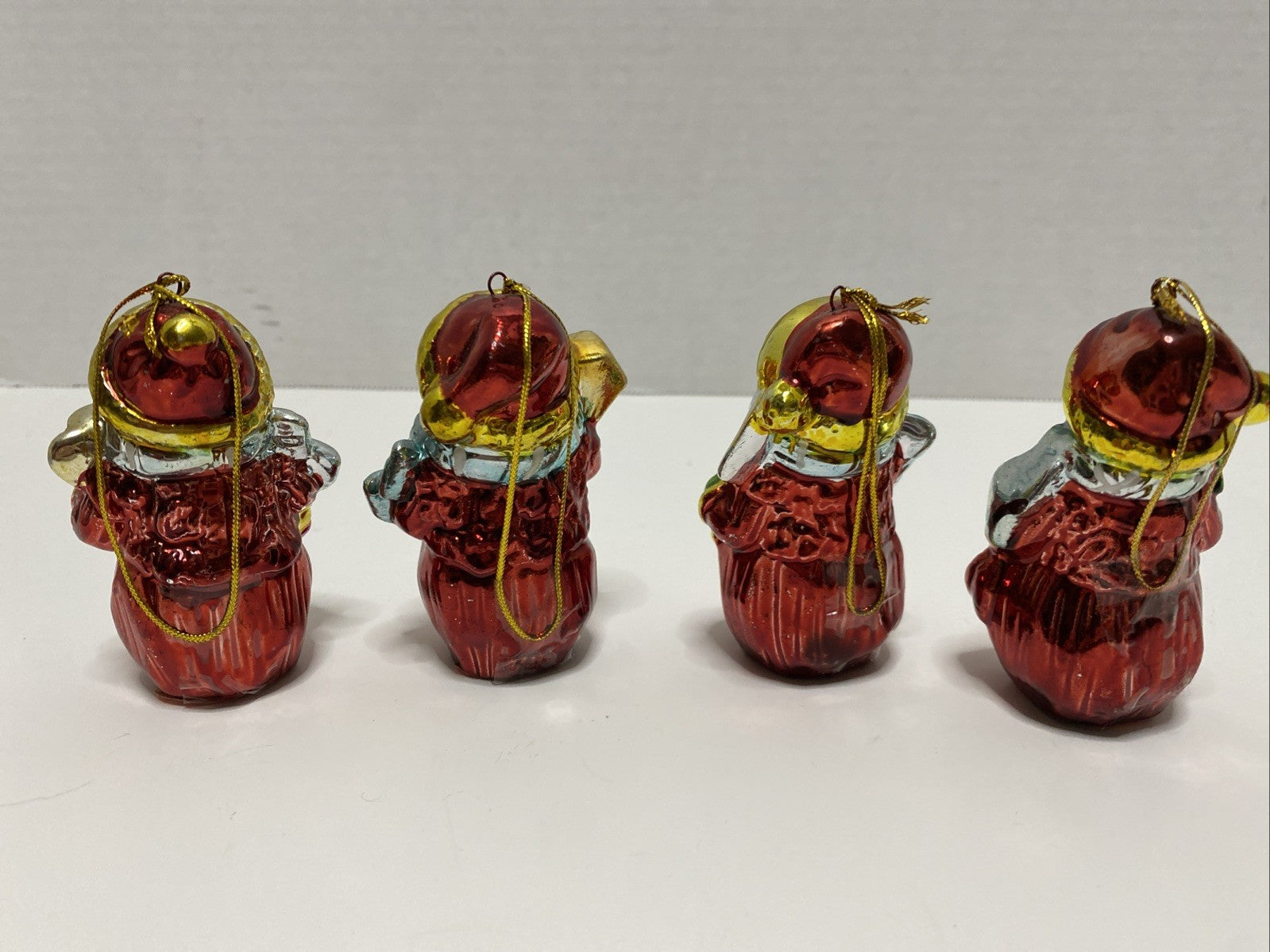 Christmas Tree Snowman Ornaments with Hangers 4 ea Small 3"