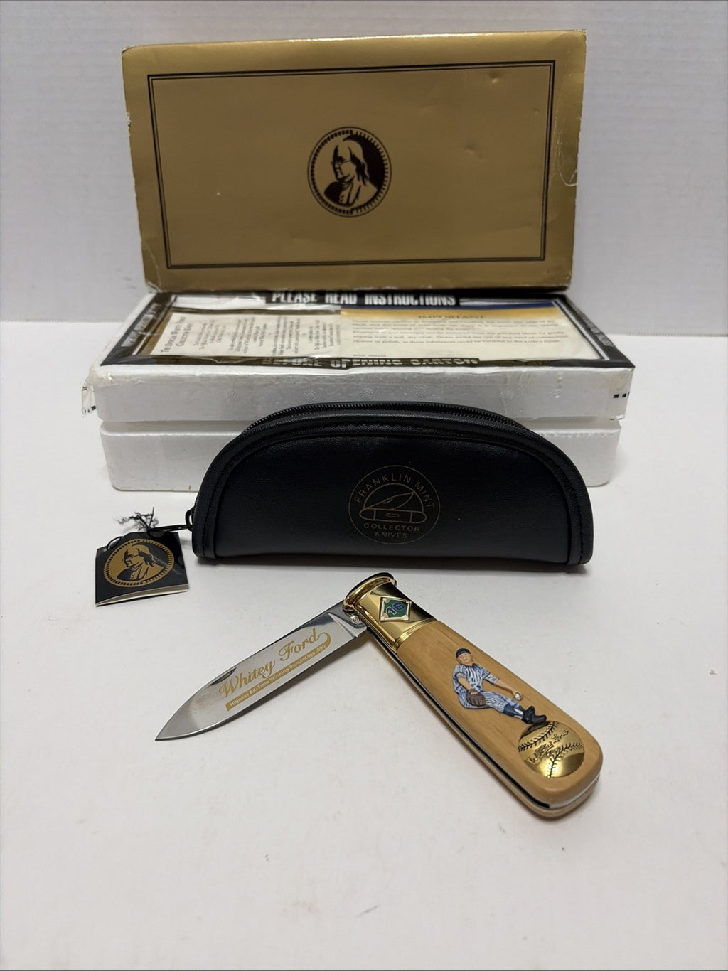 Franklin Met Whitey Ford Baseball Bat Shaped Knife With Case
