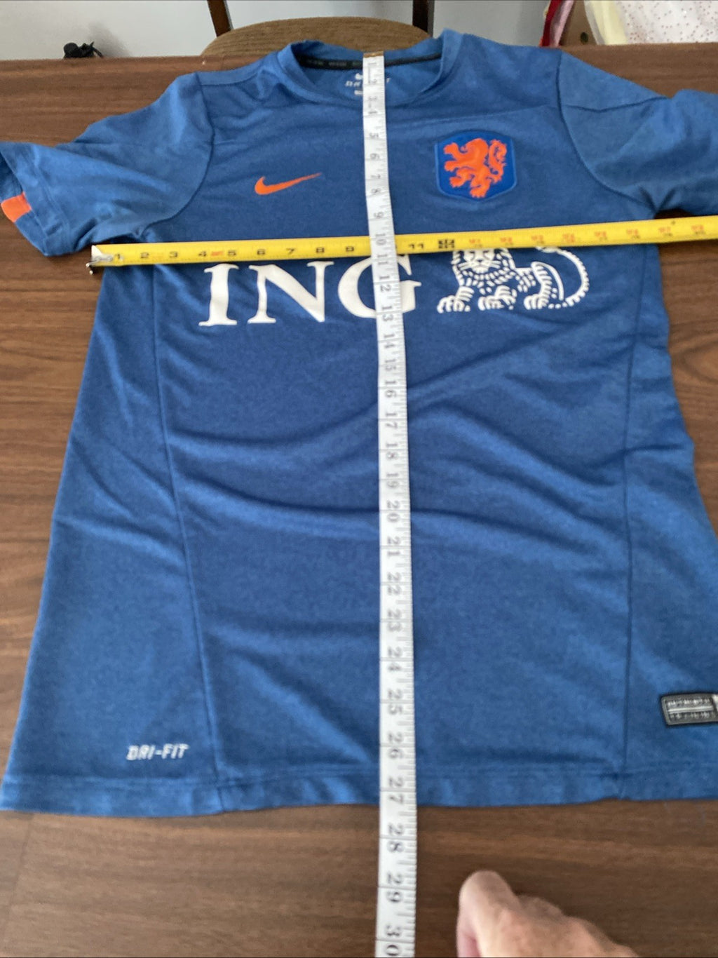 Nike Netherlands KNVB Holland Away Soccer Jersey 2014 Blue Orange Mens Medium
