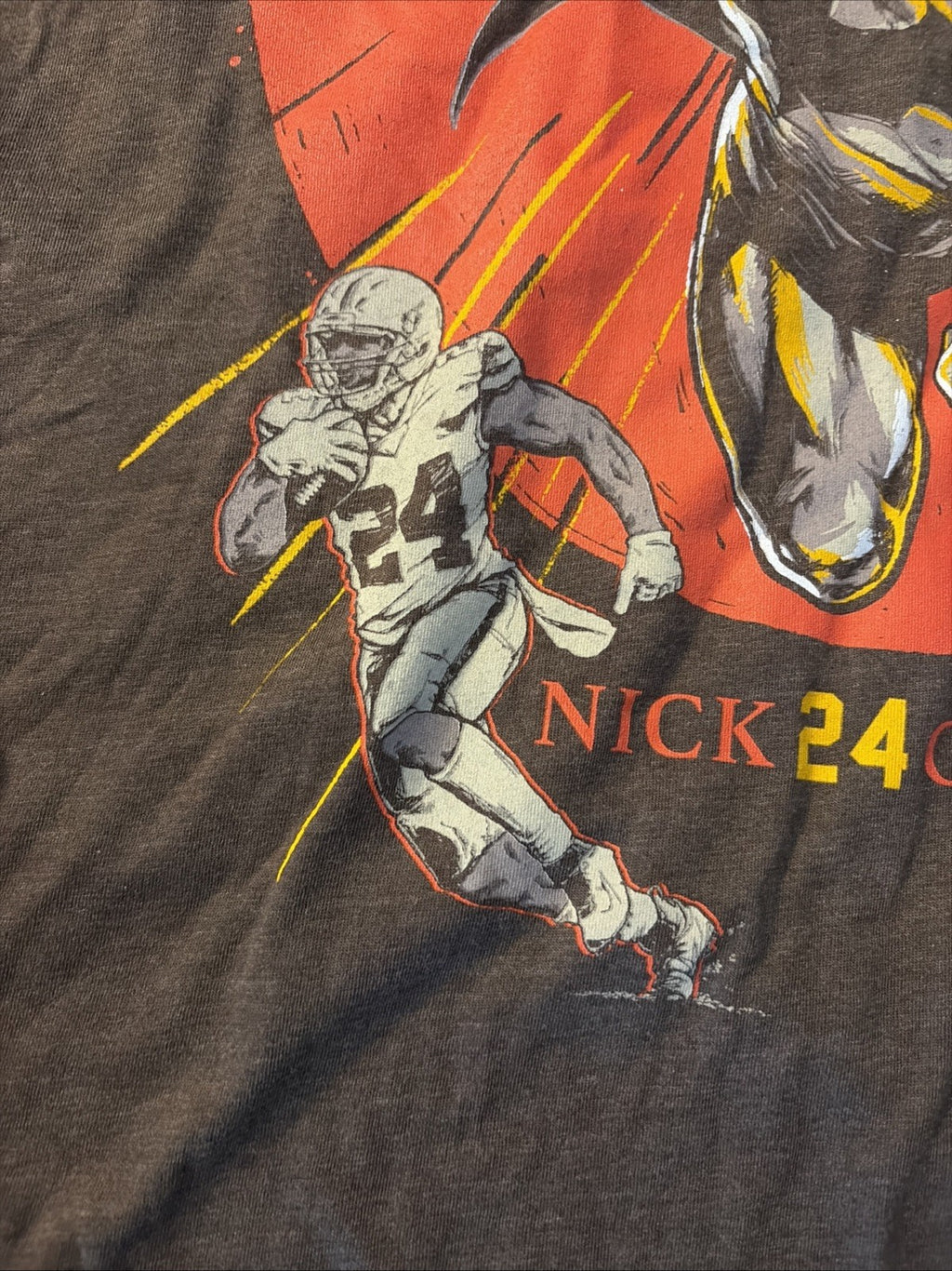 Gv Art Design NFL Cleveland Browns Nick Chubb Number 24 Batman Design Size Large