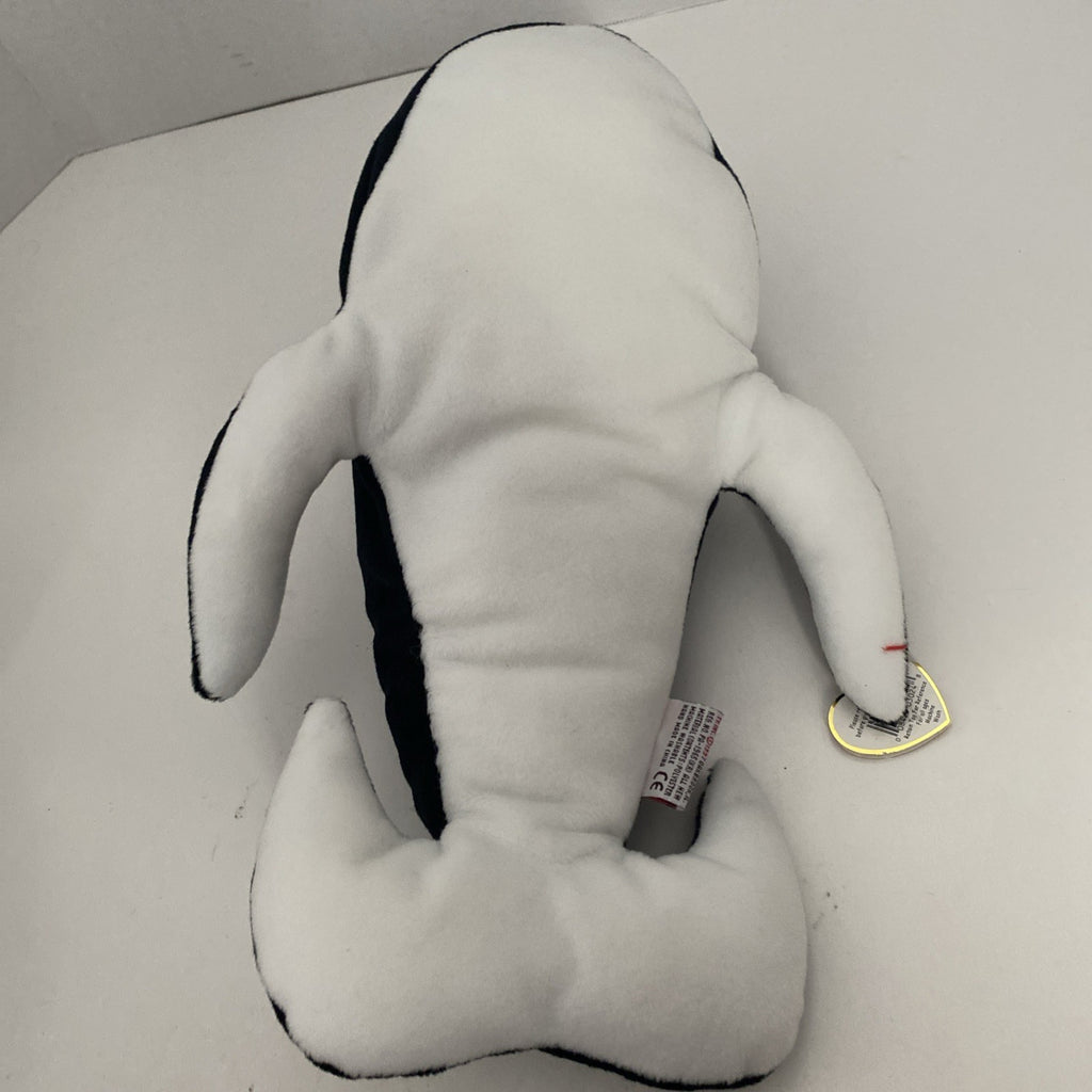 Ty Pillow Pals Tide The Whale Stuffed Plush Orca Killer Whale 14" 1997