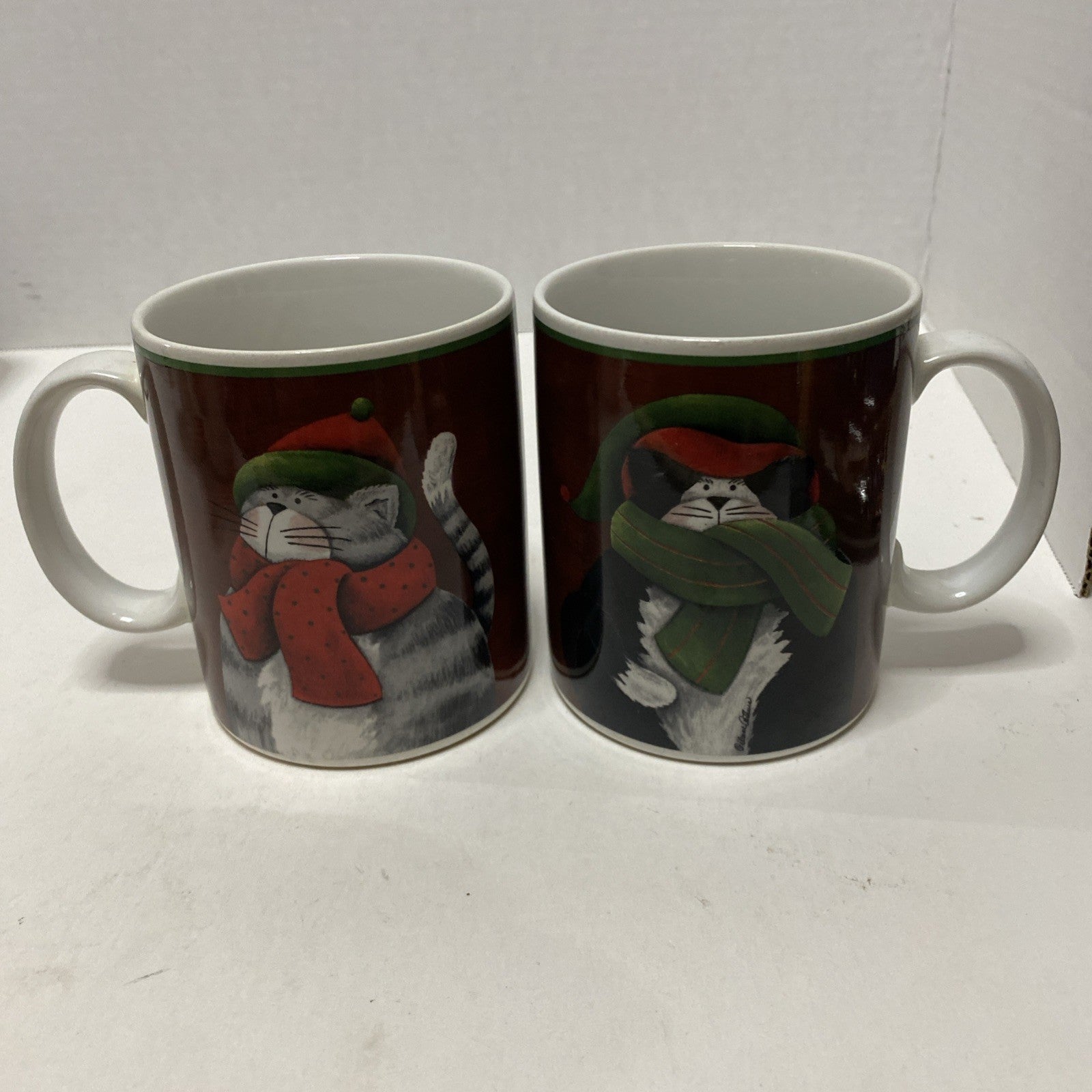 Casa Moda Danny O Christmas "Cuddly Kitties" Coffee Mug Cat Set Of 2