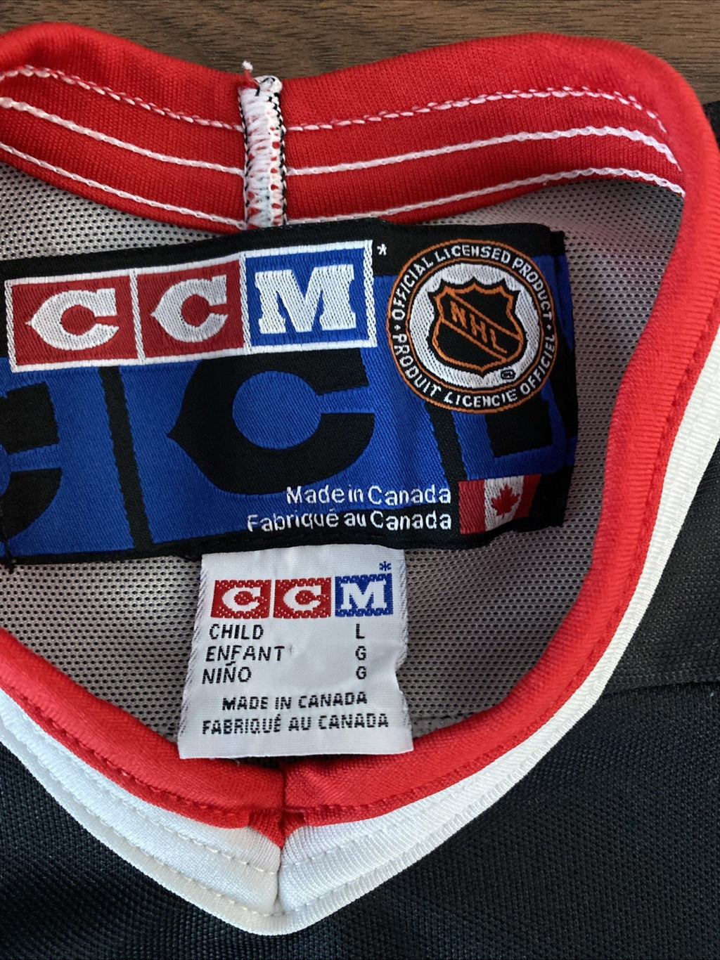 Vintage CCM Chicago Blackhawks Jersey Stitched Sewn Youth S/M Boys Kids 90s