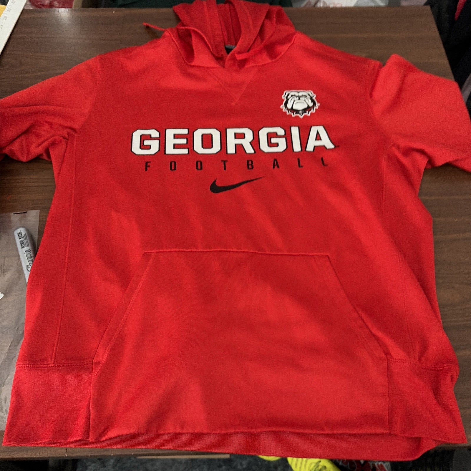 Nike Dry Fit Georgia Football Hooded Pocket Sweatshirt Size Large Men’s