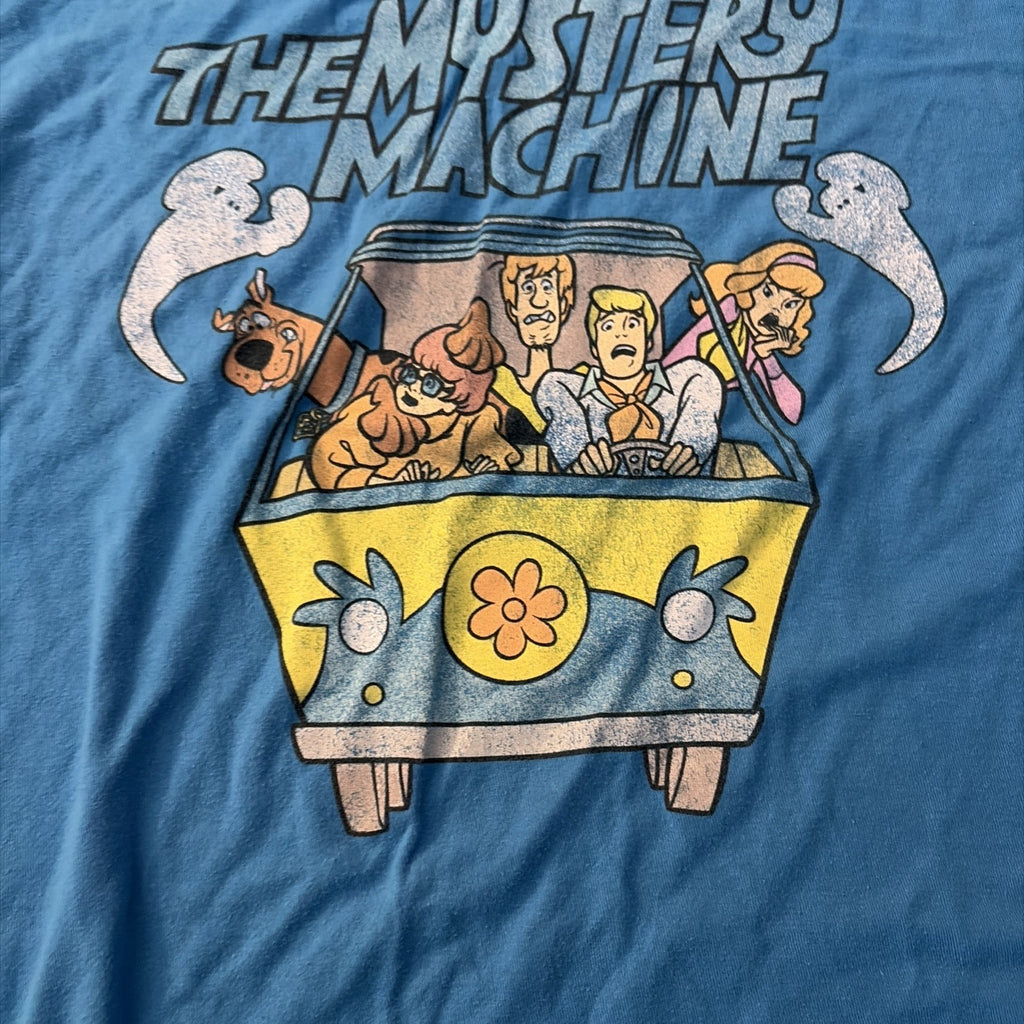 Scooby-Doo The Mystery Machine VW Bus Retro Cartoons Blue Graphic Shirt Size L