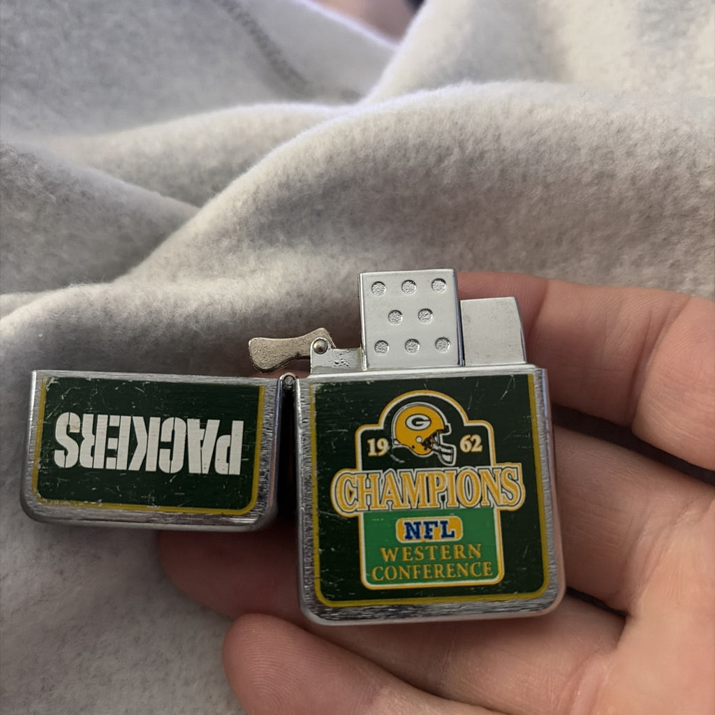 Zippo Lighter Nfl Green Bay Packers 1962 Western Conference Champions Used