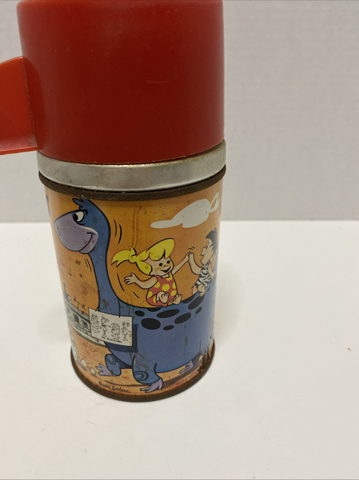 1962 Aladdin The Flintstones Metal Thermos Hanna Barbera
