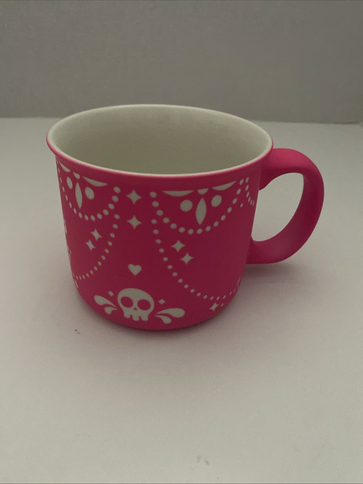 Hot Pink Sugar Skull Dia de Los Muertos Mug