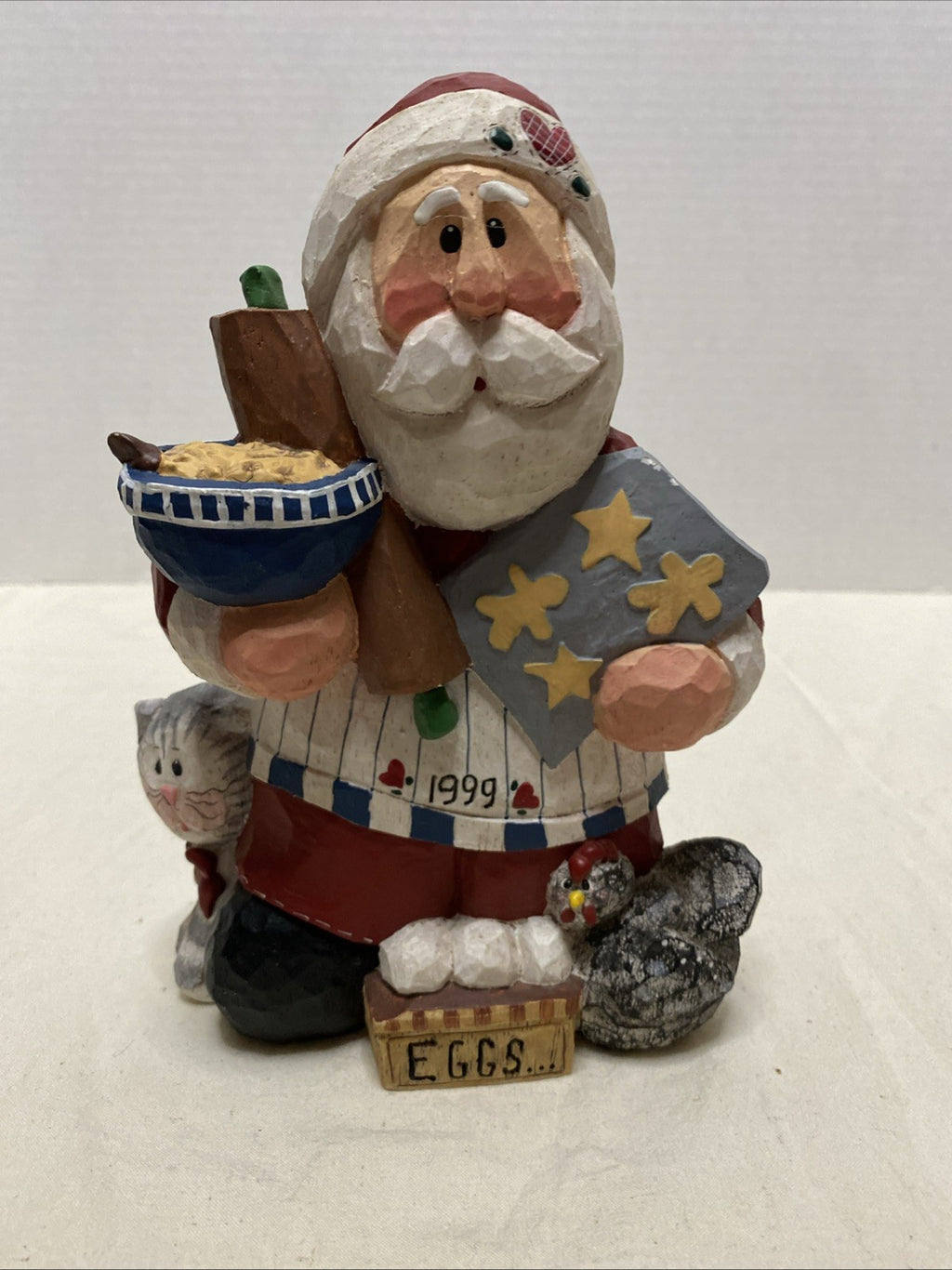 1999 Baking Santa Eddie Walker Goose Berry Patch Limited Resin Folk Art Figure