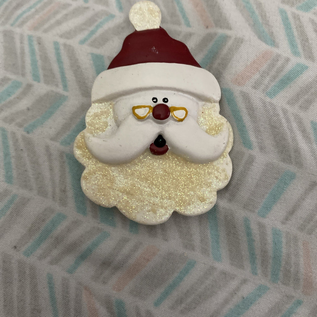 Vintage Santa Claus Christmas Holiday Brooch Pin Jewelry