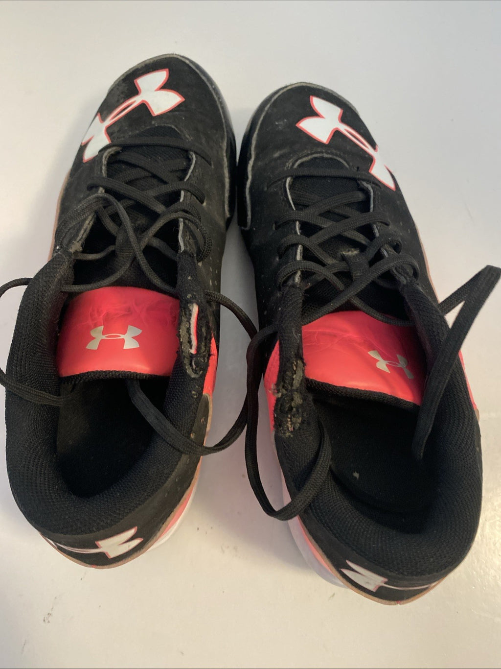 Under Armour Leadoff Low Rim Jr Girls Cleats Sz 4Y Black Pink White Little Girl
