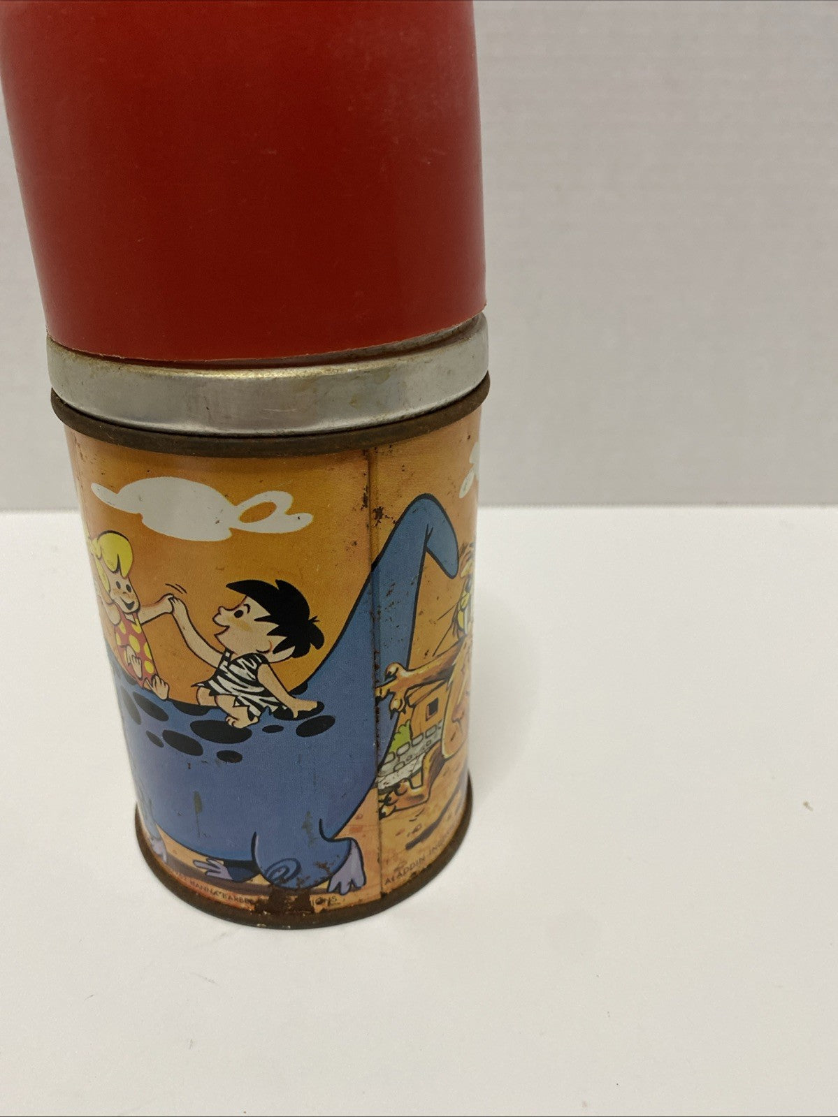 1962 Aladdin The Flintstones Metal Thermos Hanna Barbera