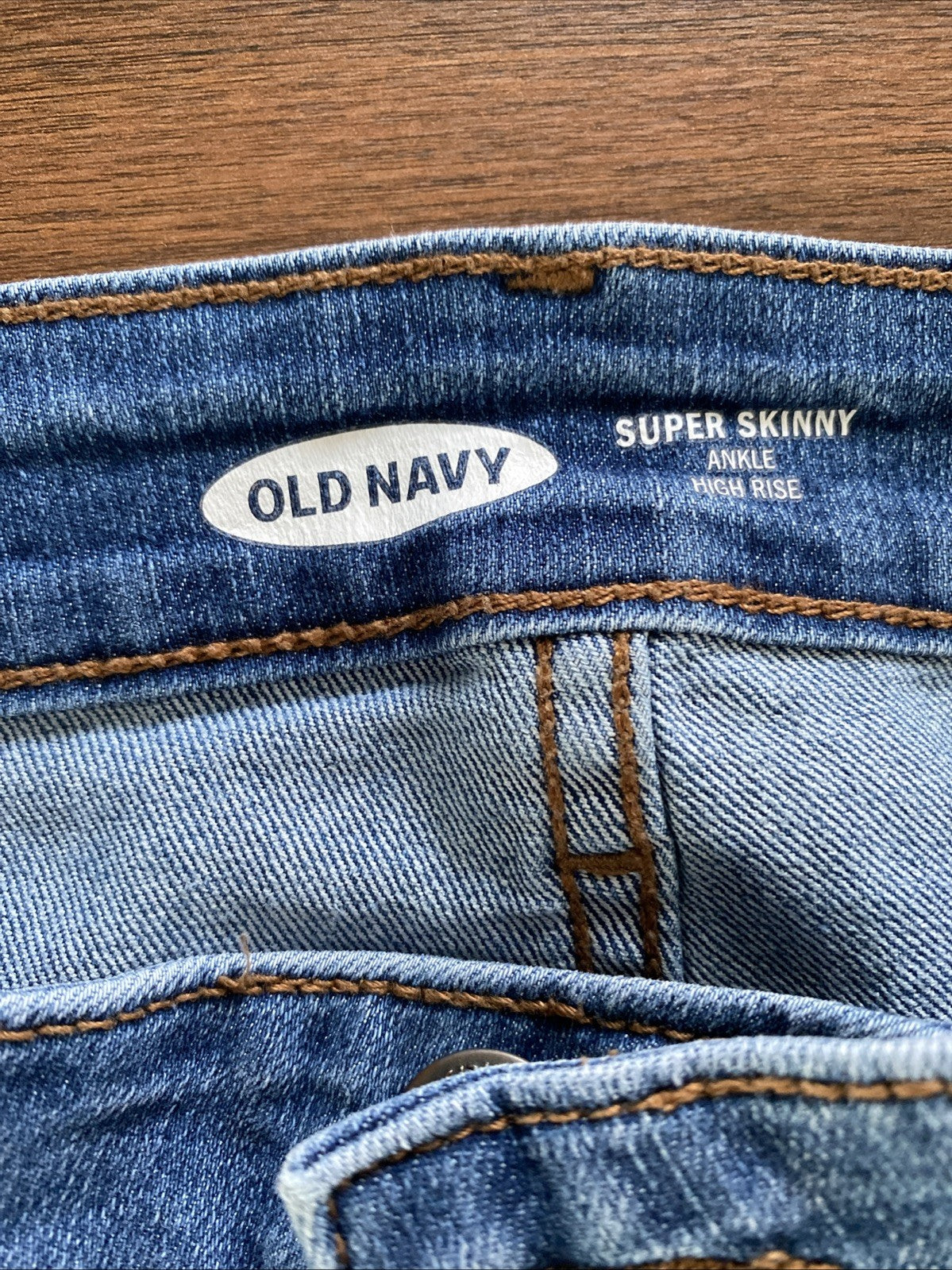 Old Navy womens super skinny ankle jeans size 6 TALL stretch blue med wash