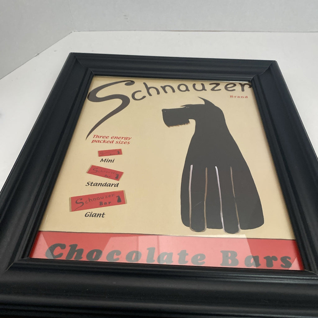 Schnauzer Brand Chocolate Bars Framed Art Ken Bailey