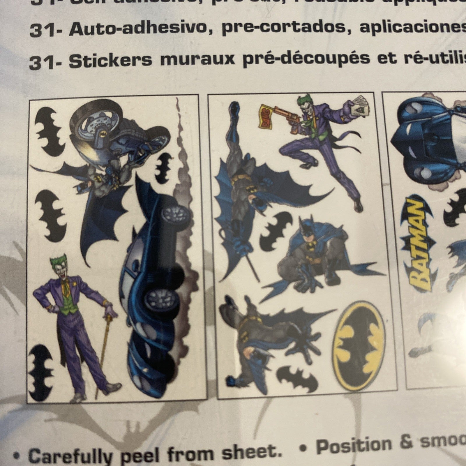 BATMAN GOTHAM 31 Big Removable Vinyl Wall Decals BATMOBILE Room Decor Stickers
