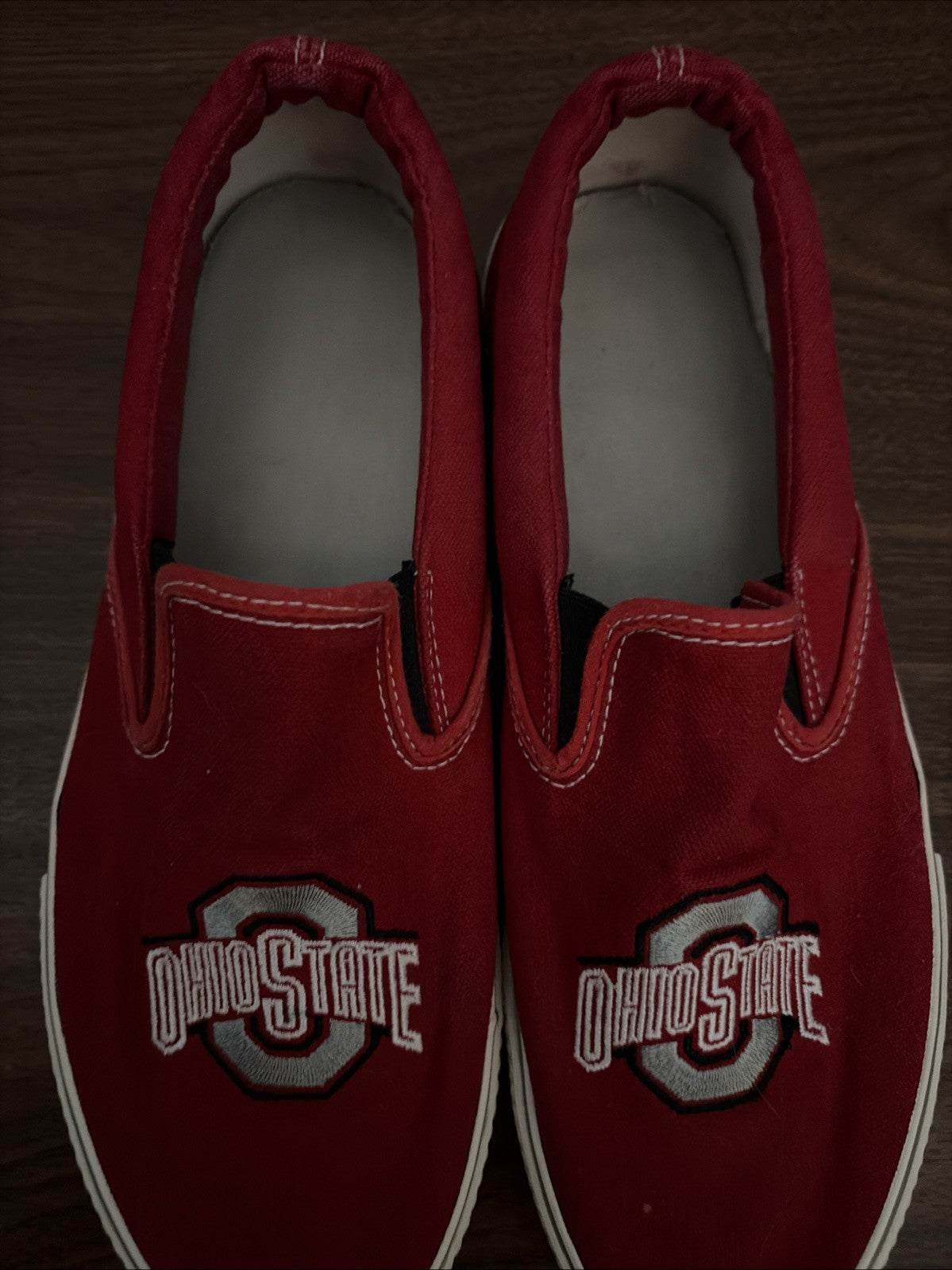 Ohio State Buckeyes Embroidered Canvas Slip On Shoes Men’s Size 10