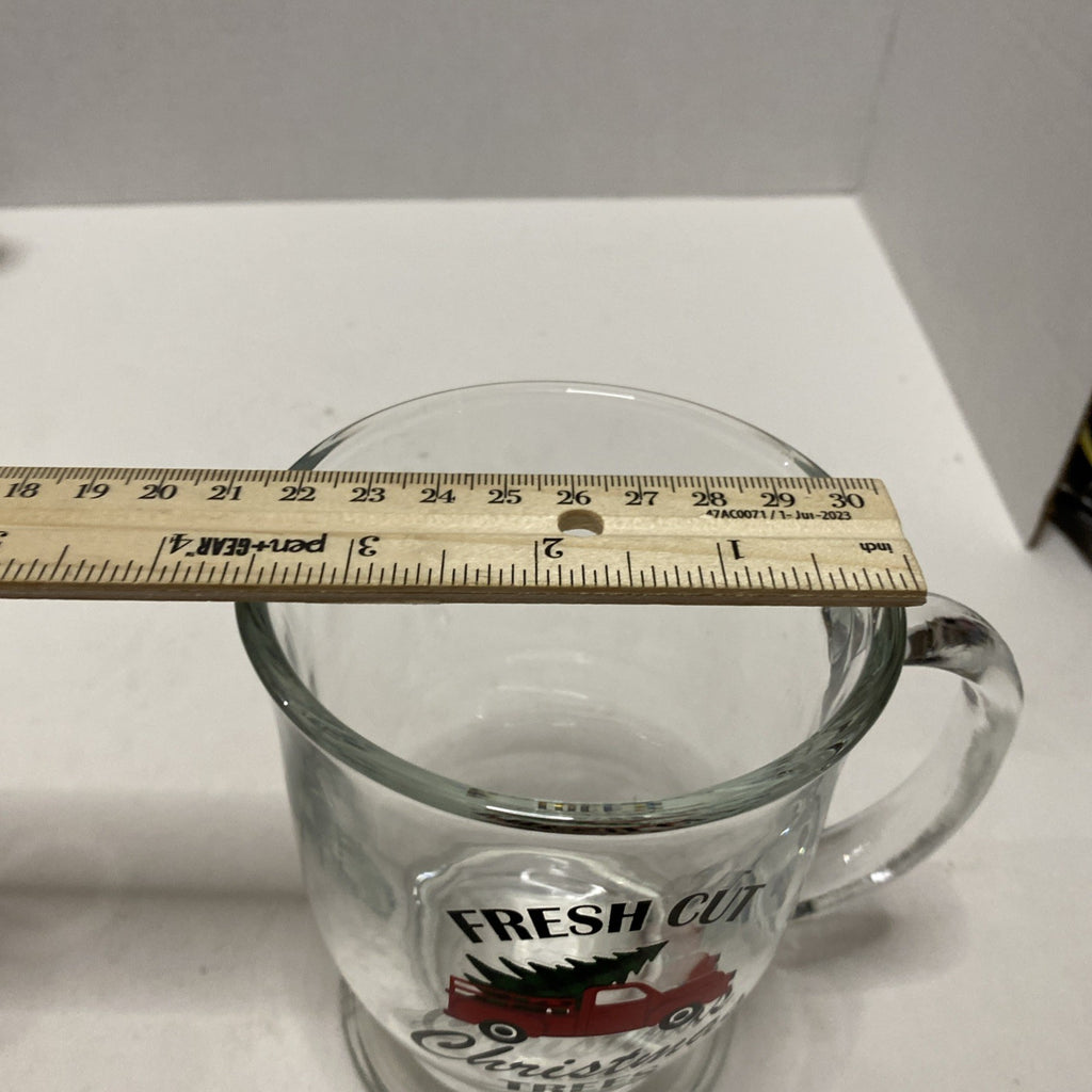 Fresh Cut Christmas Trees Glass Mug 14.6 oz Unbranded